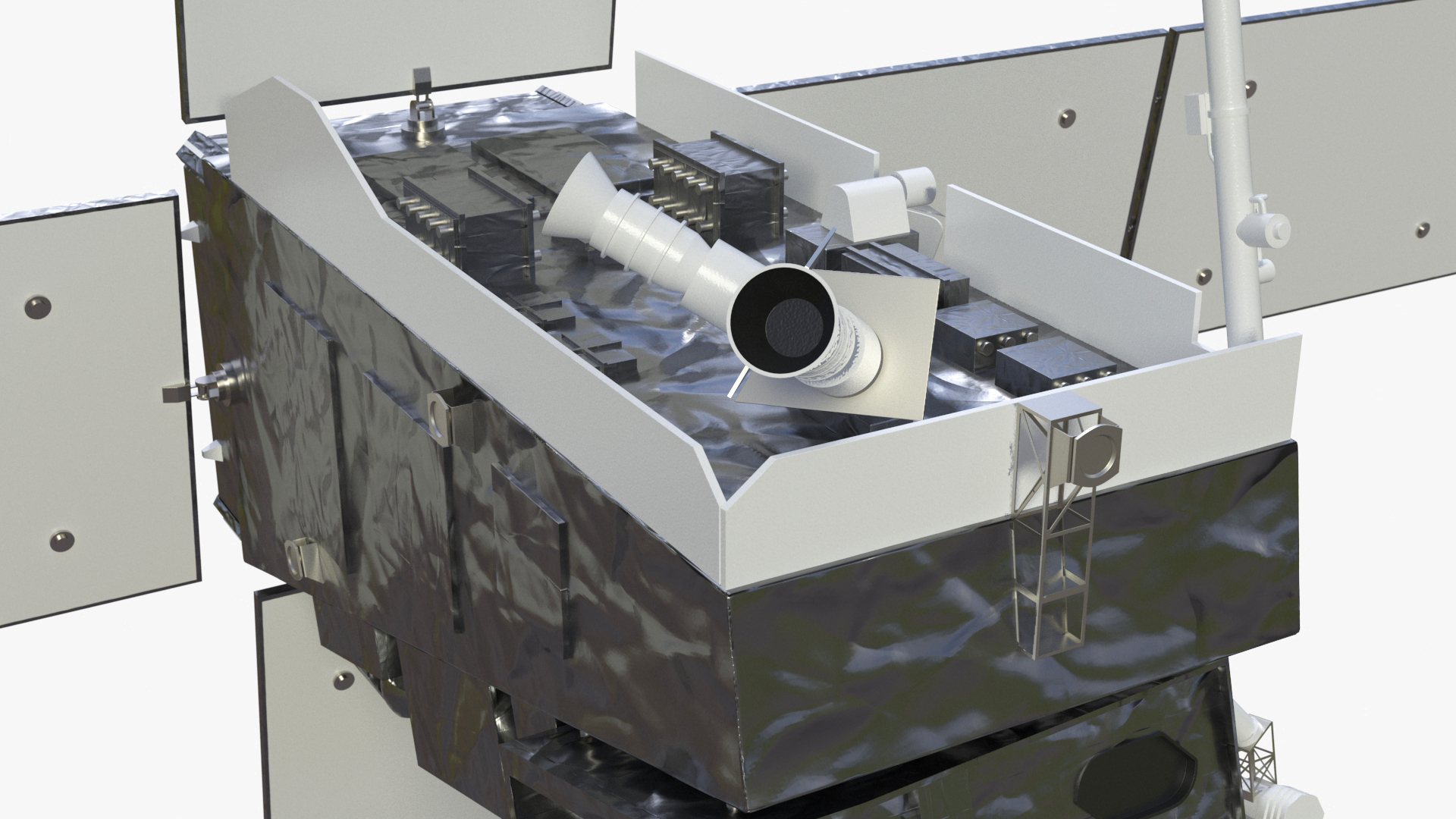 3D model Modern Space Satellite with Solar Panels