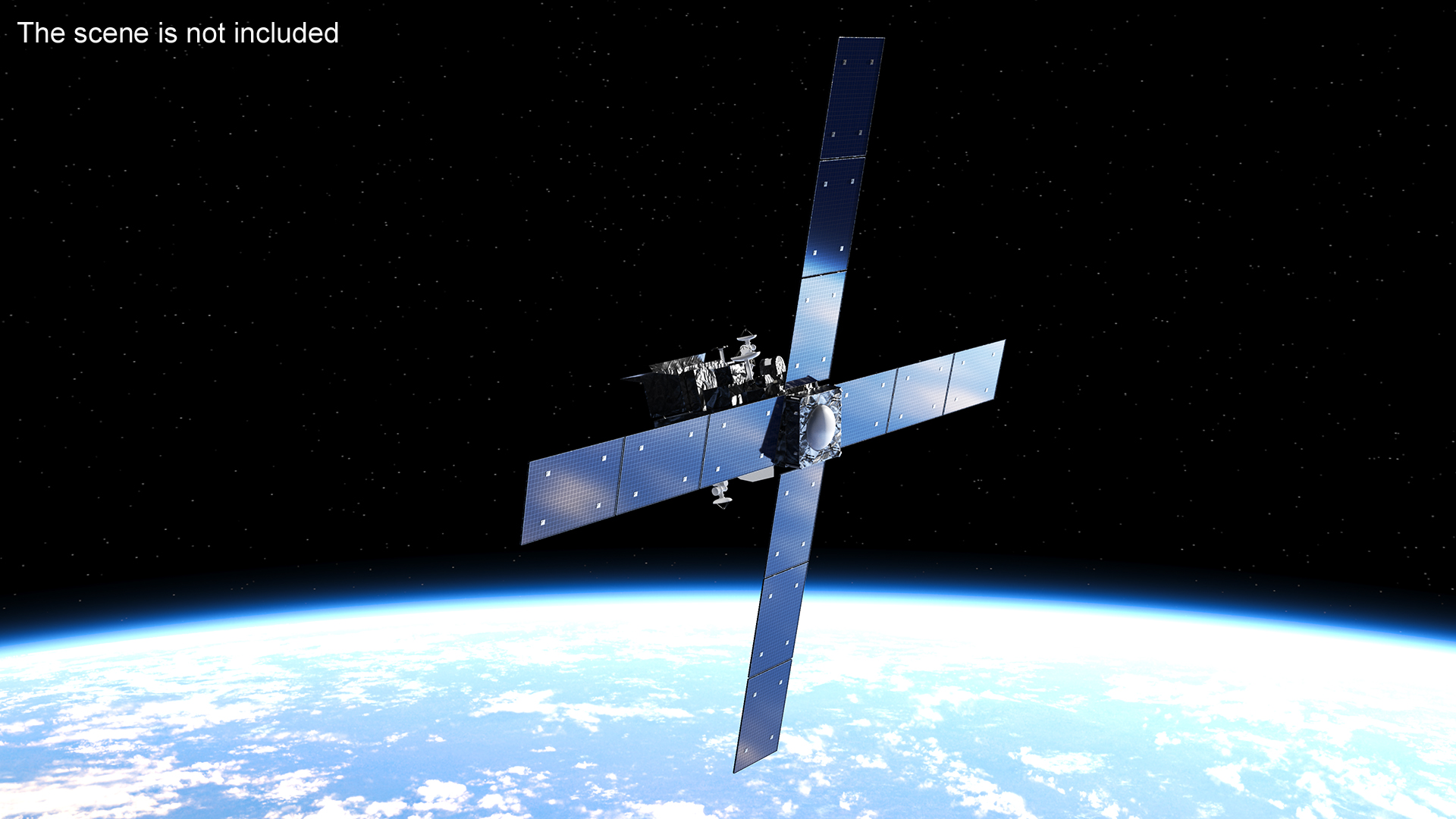 3D model Modern Space Satellite with Solar Panels