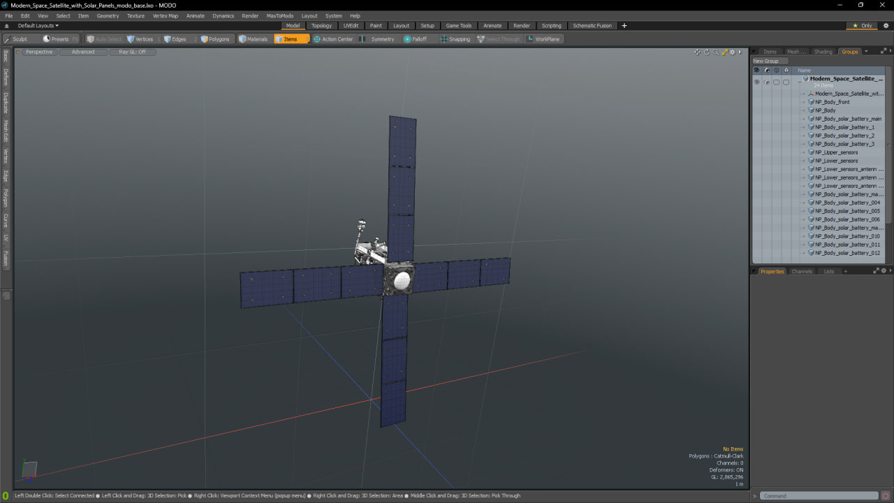 3D model Modern Space Satellite with Solar Panels