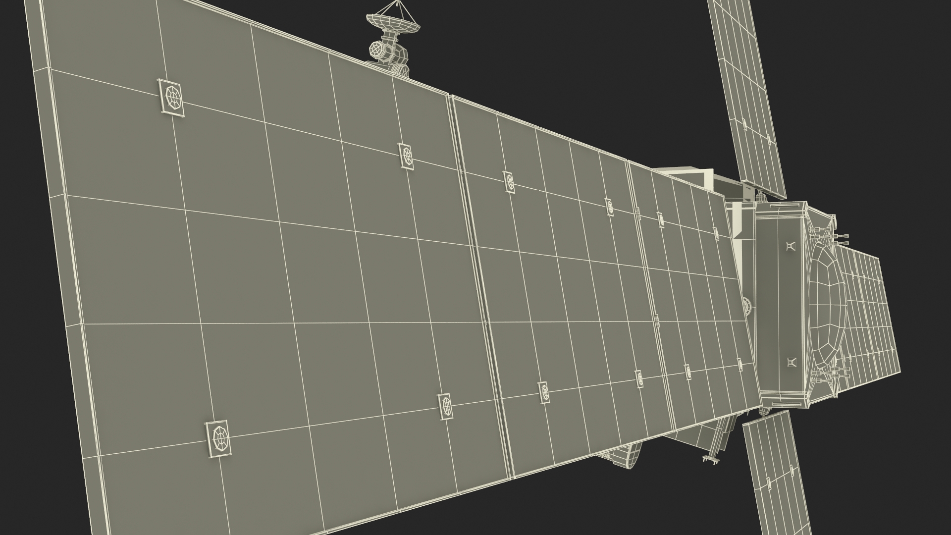 3D model Modern Space Satellite with Solar Panels