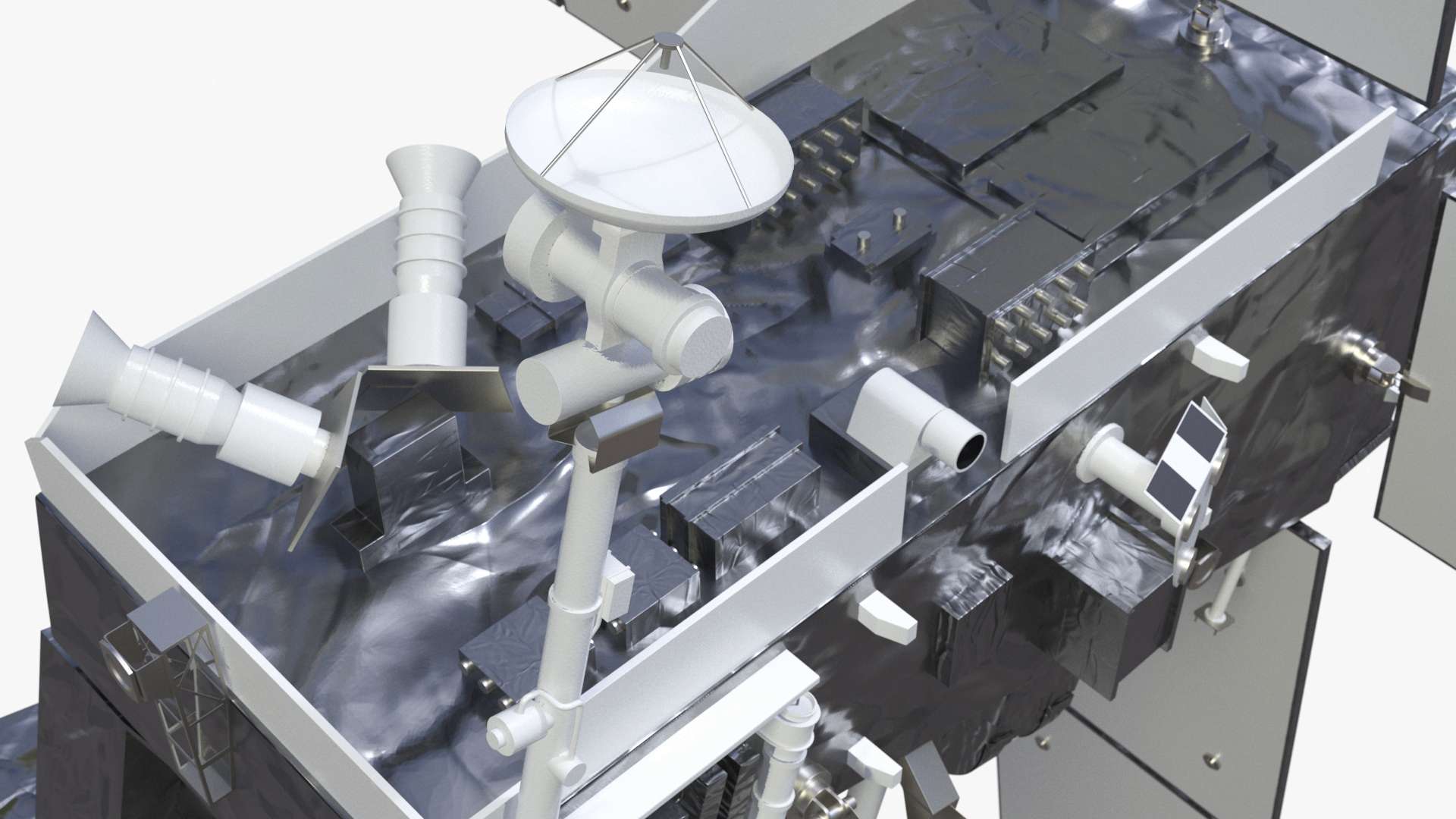 3D model Modern Space Satellite with Solar Panels