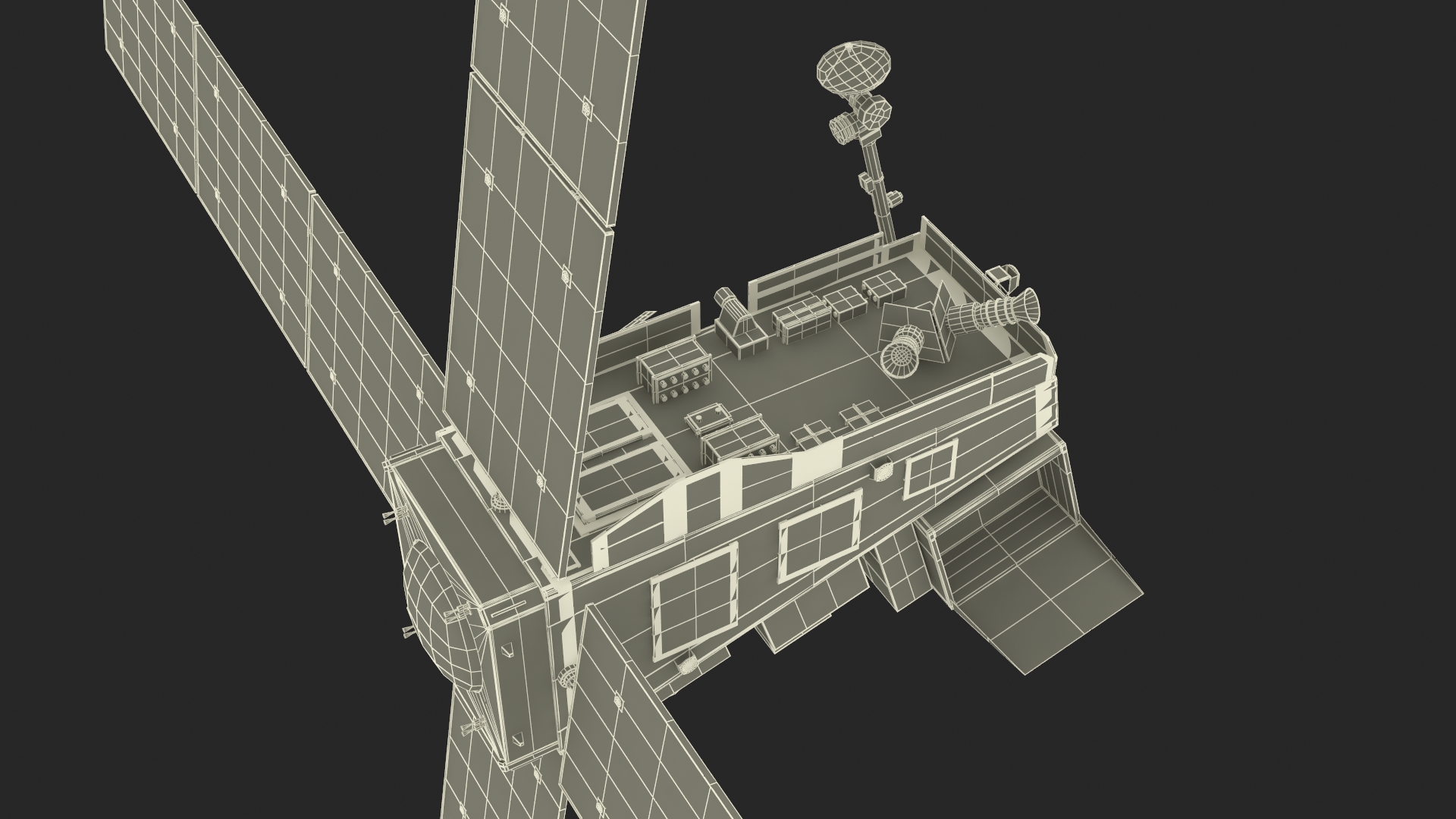 3D model Modern Space Satellite with Solar Panels