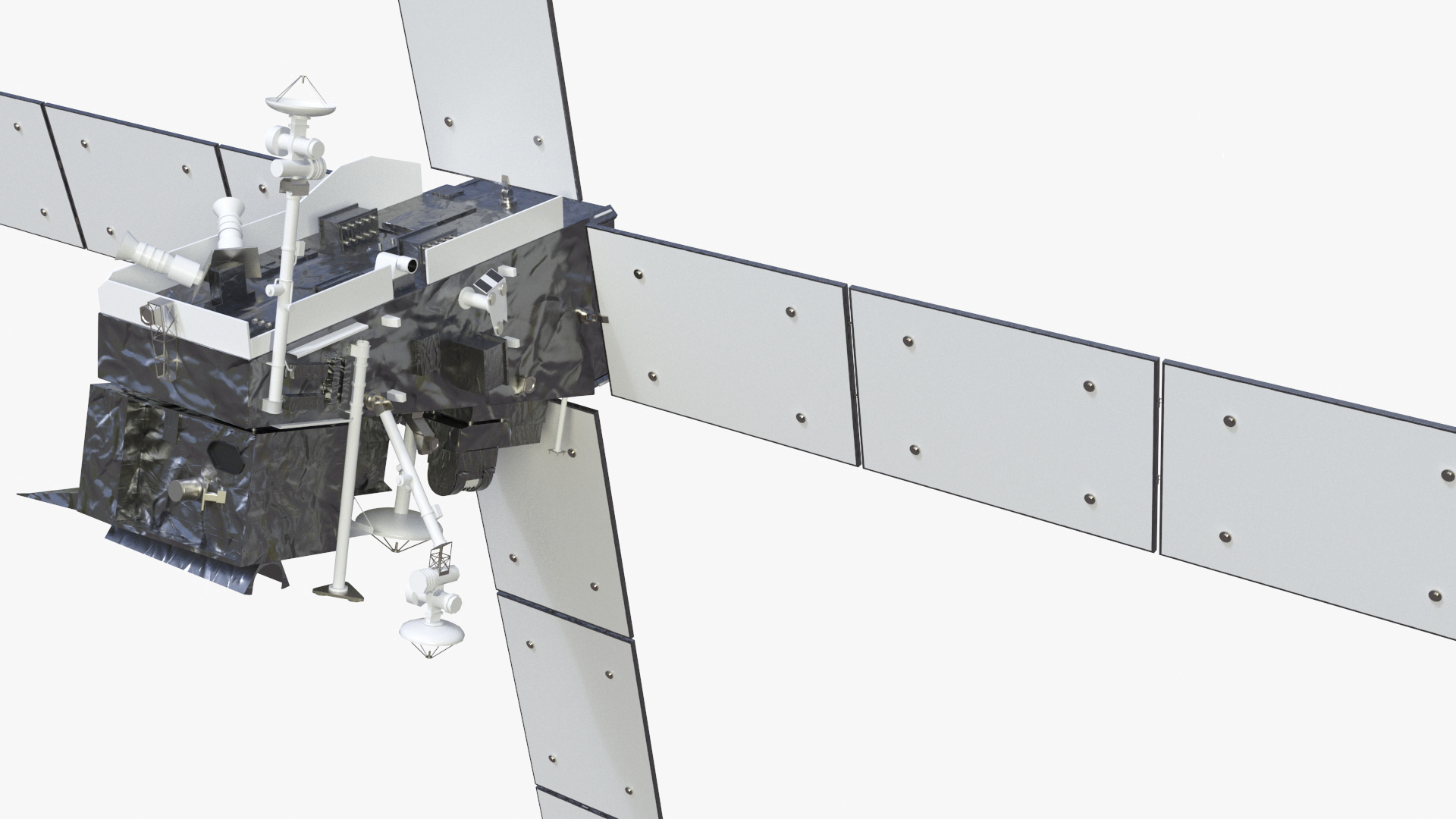 3D model Modern Space Satellite with Solar Panels