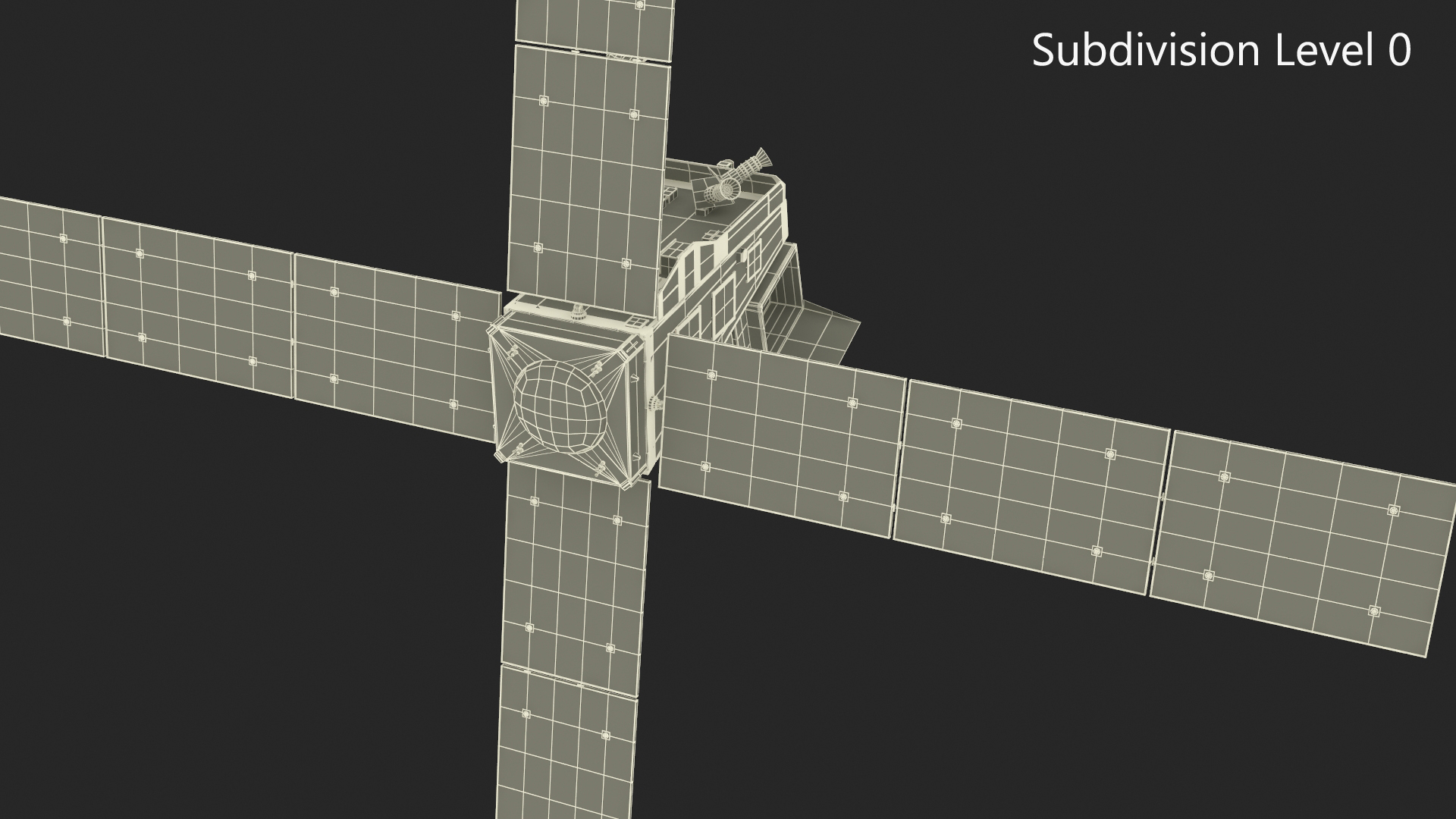3D model Modern Space Satellite with Solar Panels