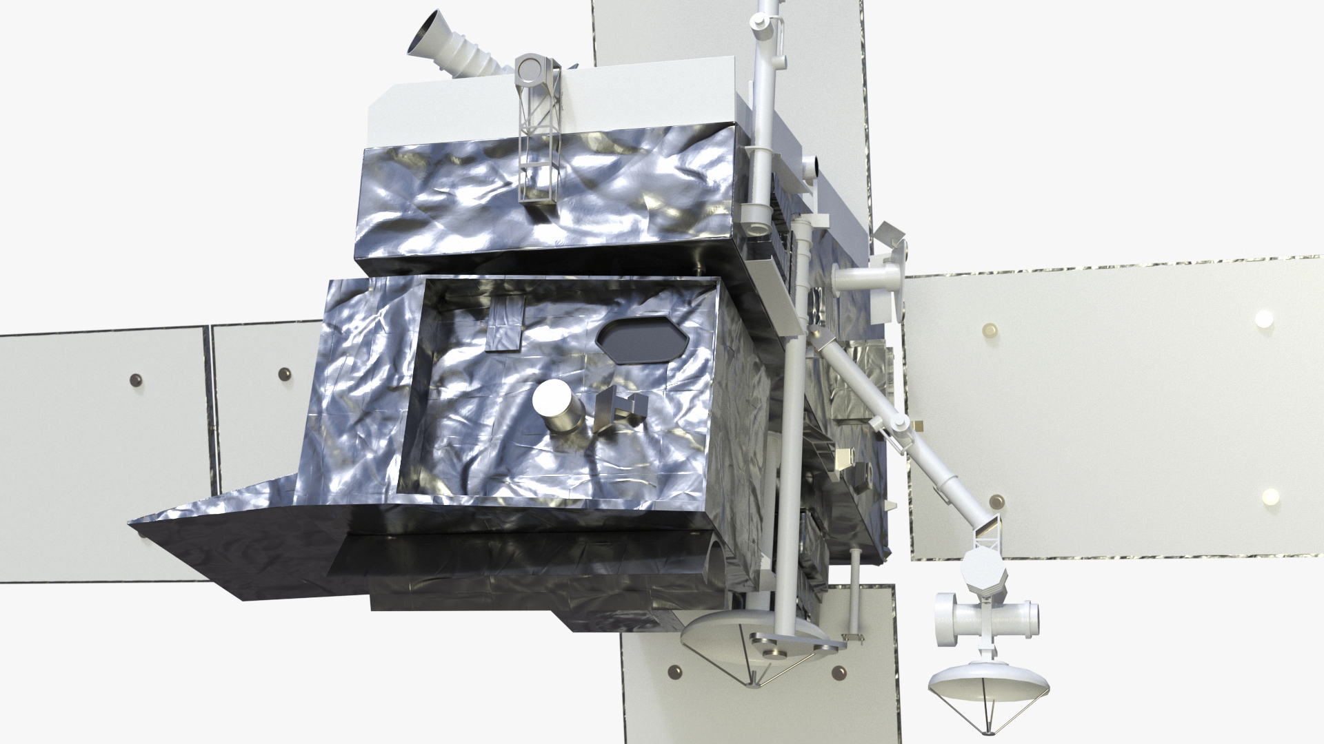 3D model Modern Space Satellite with Solar Panels