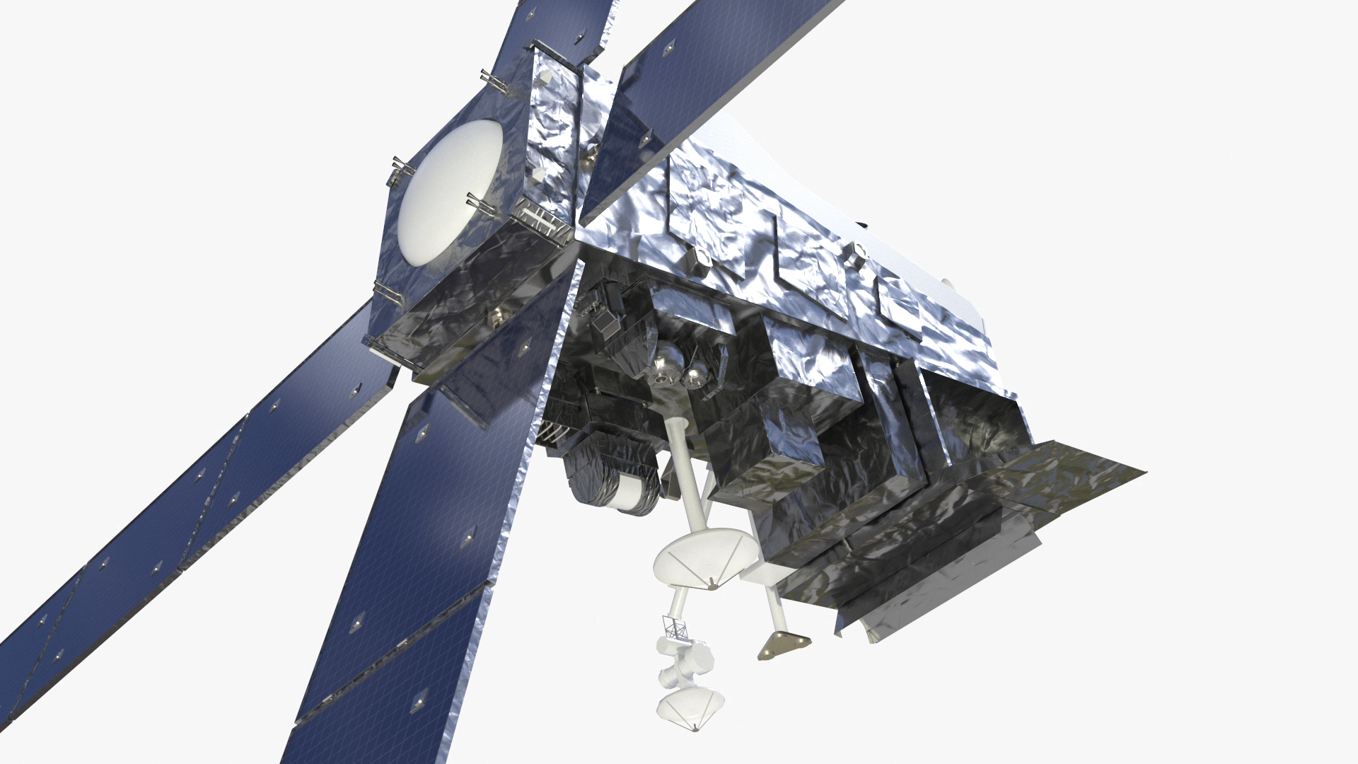 3D model Modern Space Satellite with Solar Panels