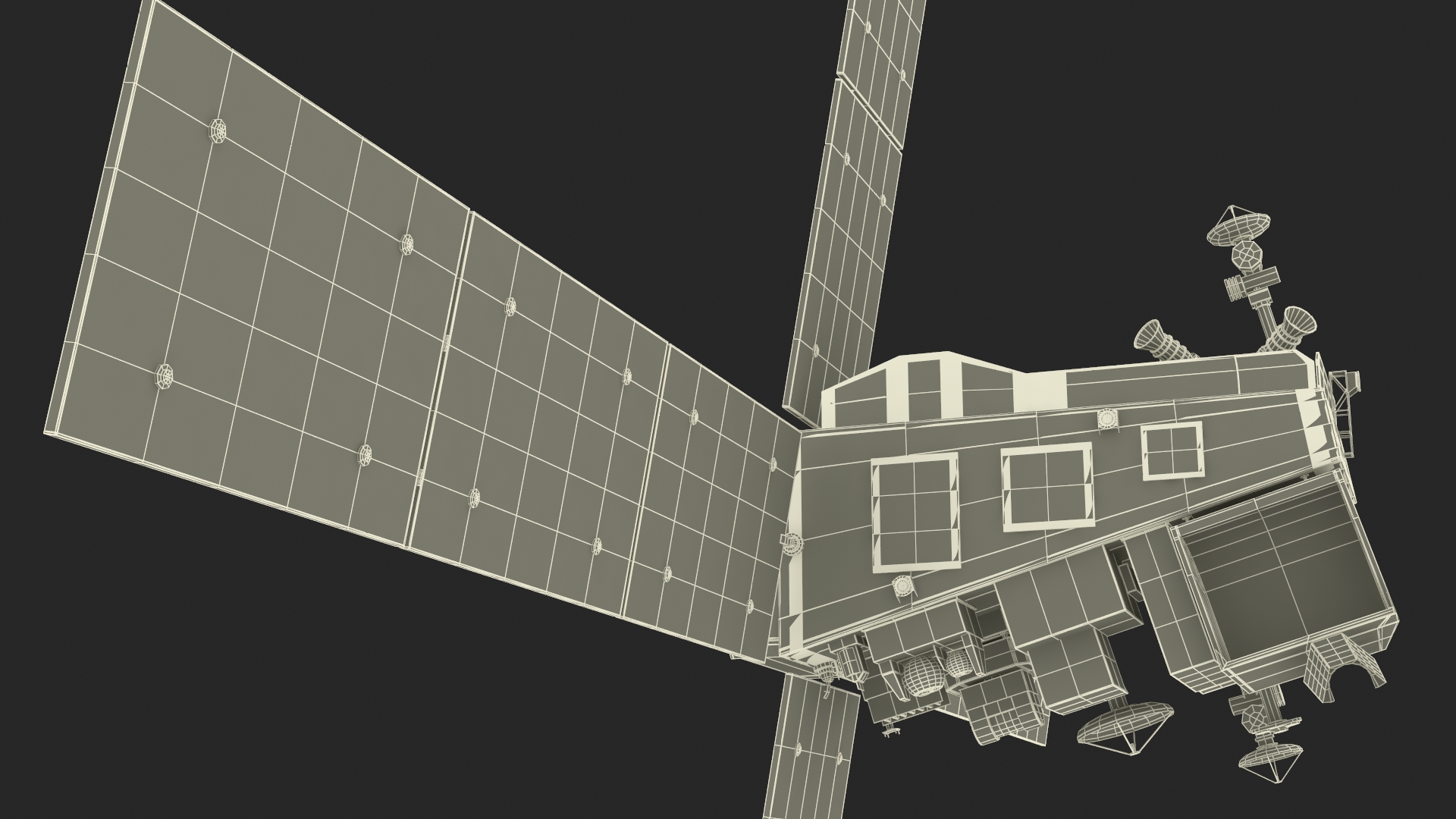 3D model Modern Space Satellite with Solar Panels