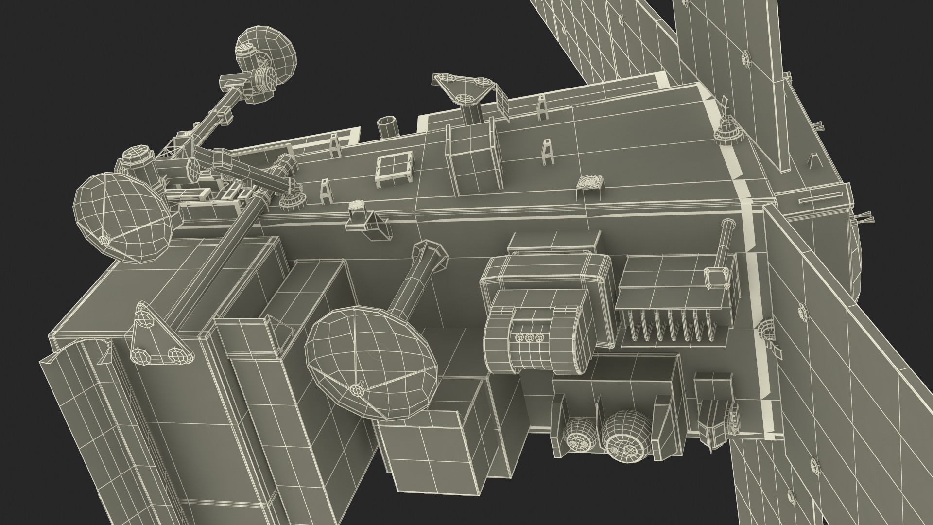 3D model Modern Space Satellite with Solar Panels