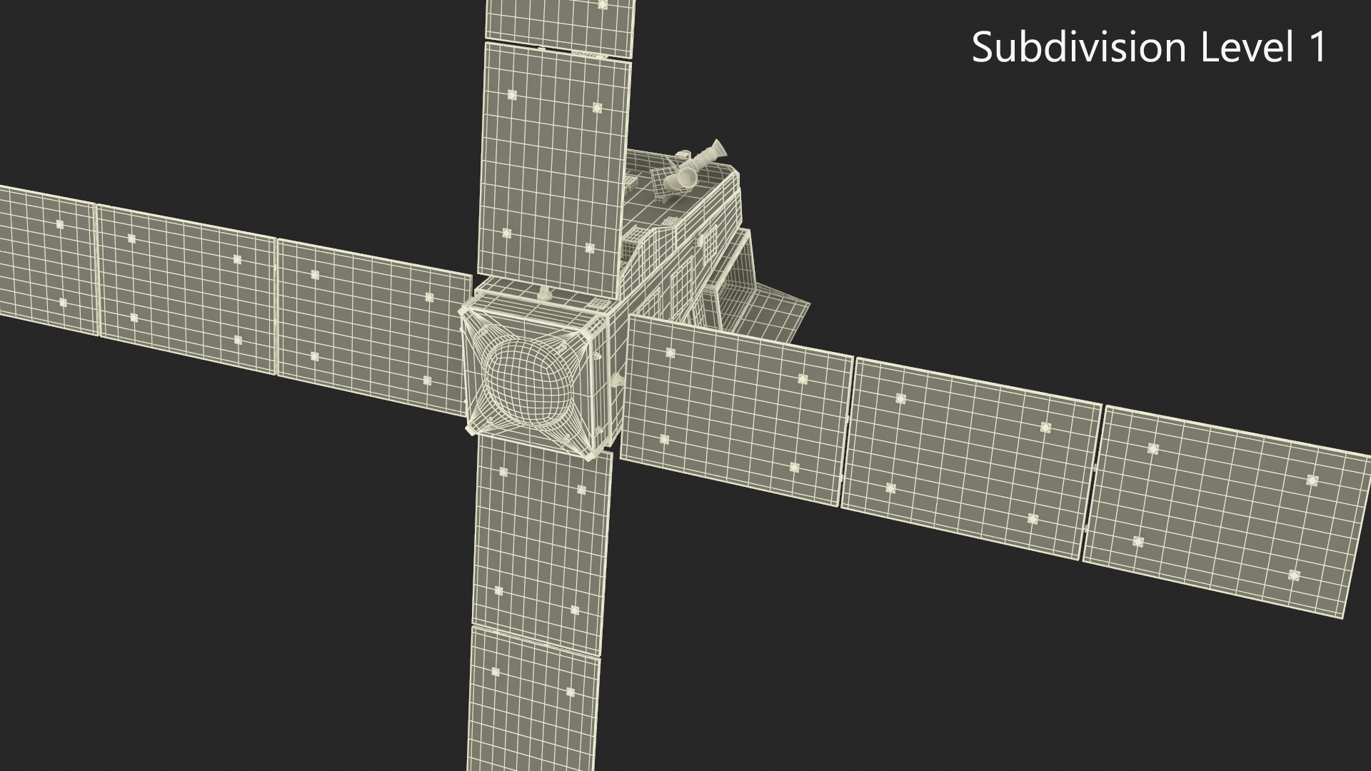 3D model Modern Space Satellite with Solar Panels