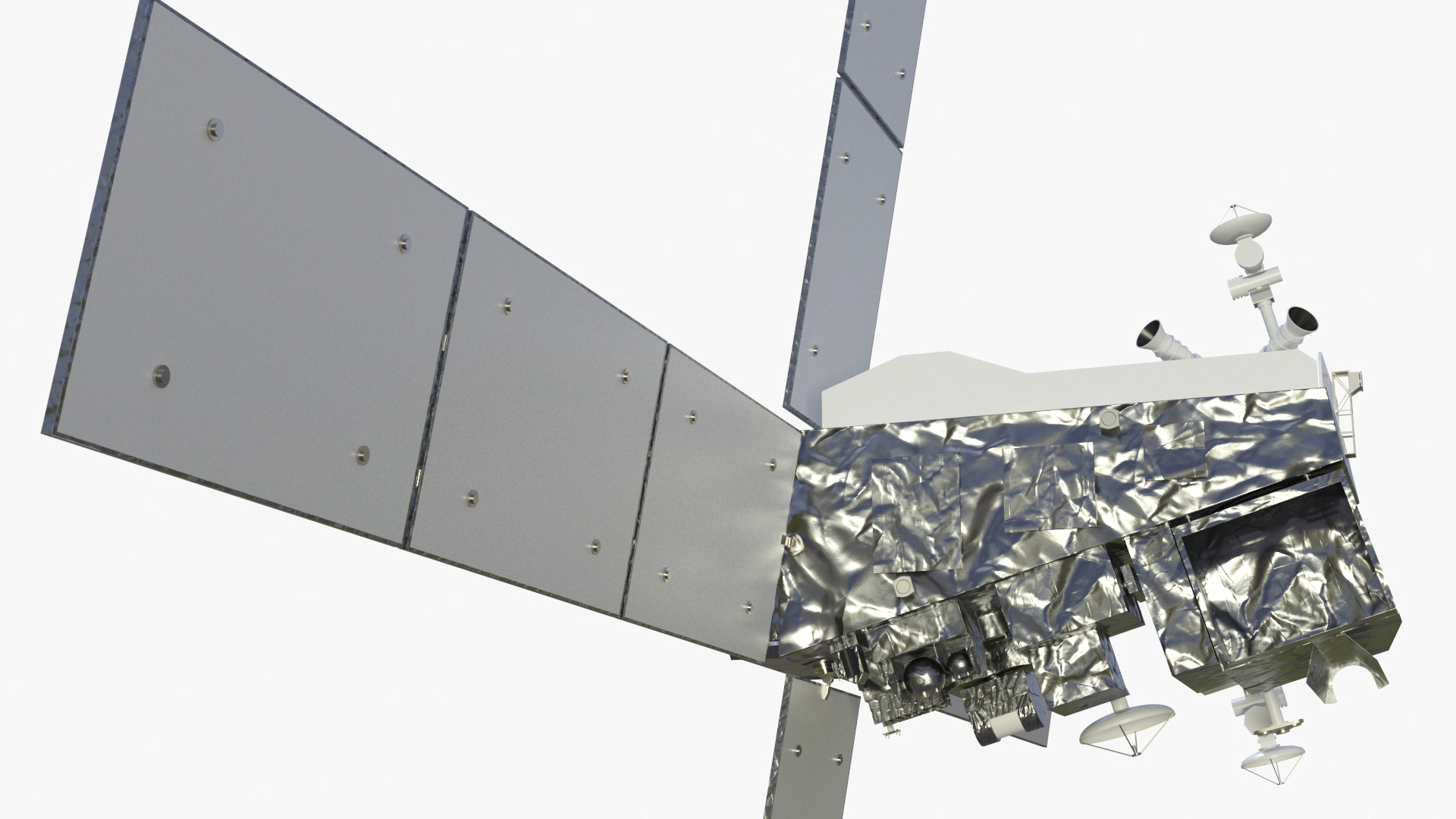 3D model Modern Space Satellite with Solar Panels