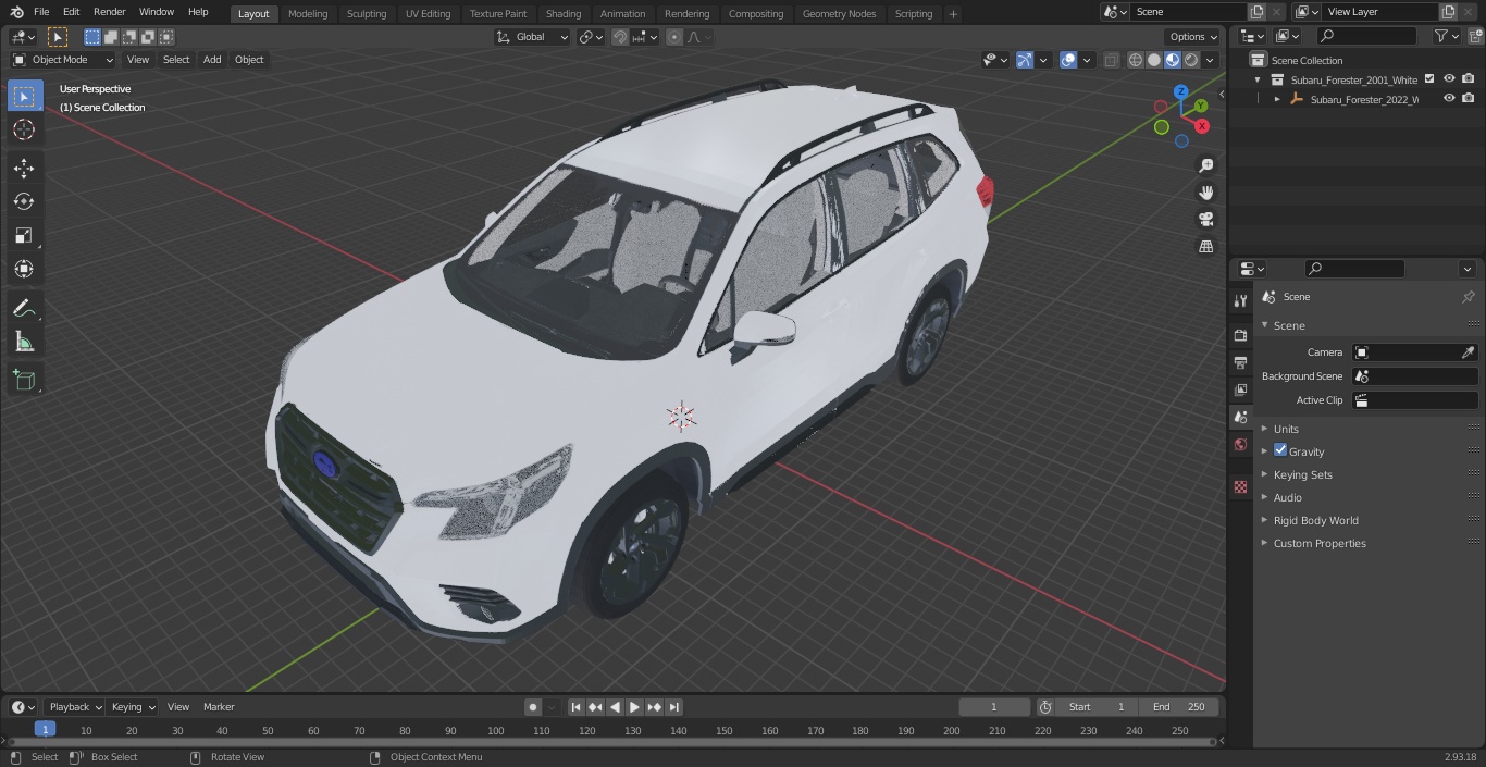 3D Subaru Forester 2022 White