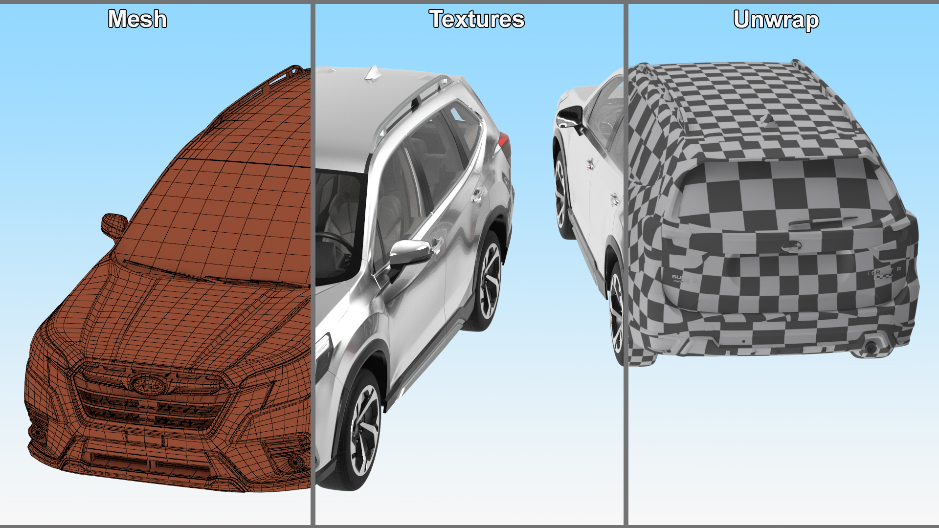 3D Subaru Forester 2022 White