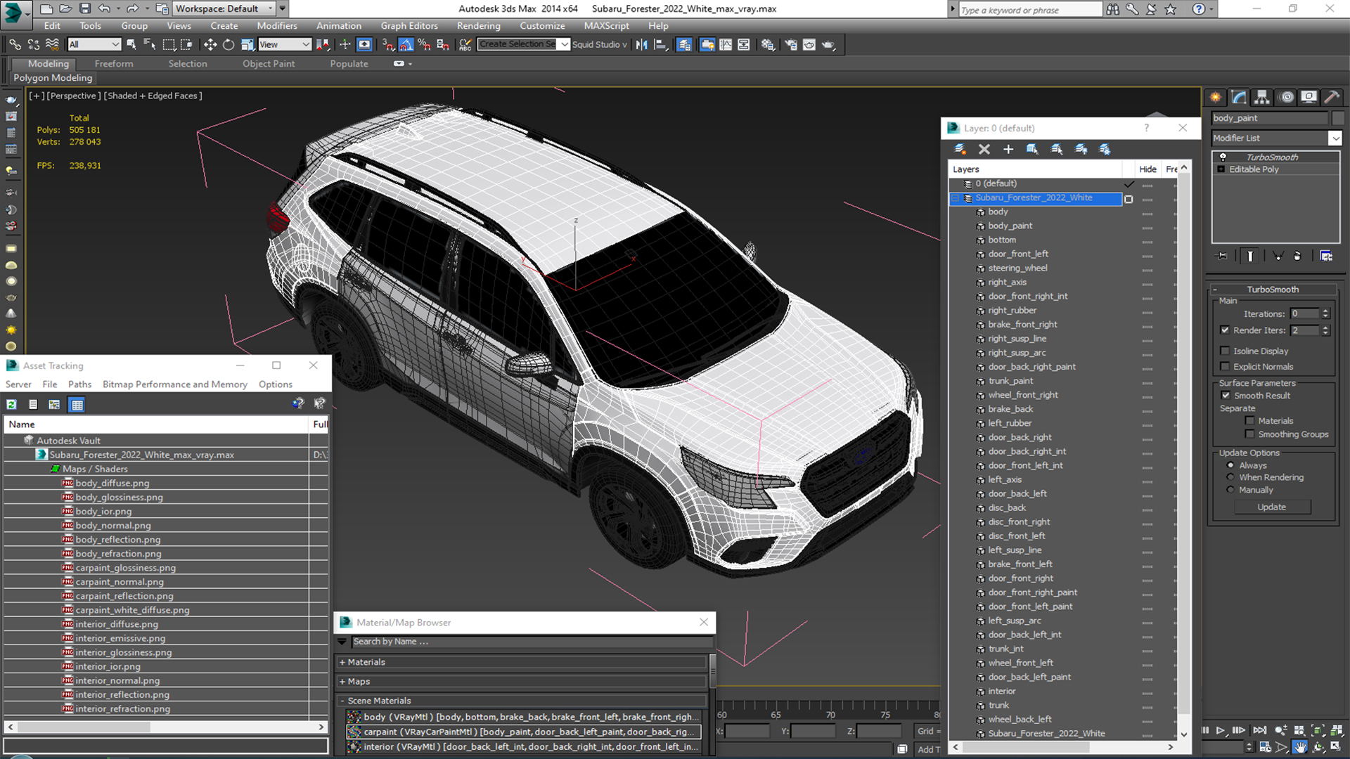 3D Subaru Forester 2022 White