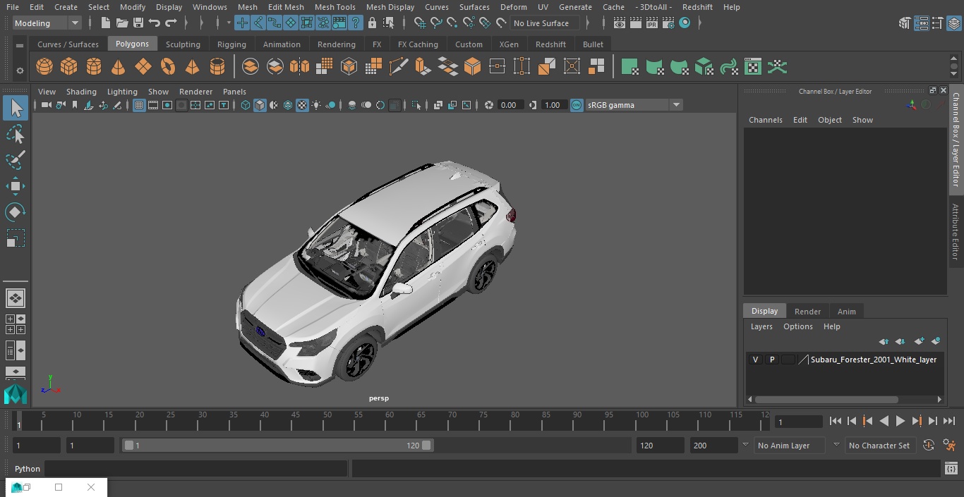3D Subaru Forester 2022 White