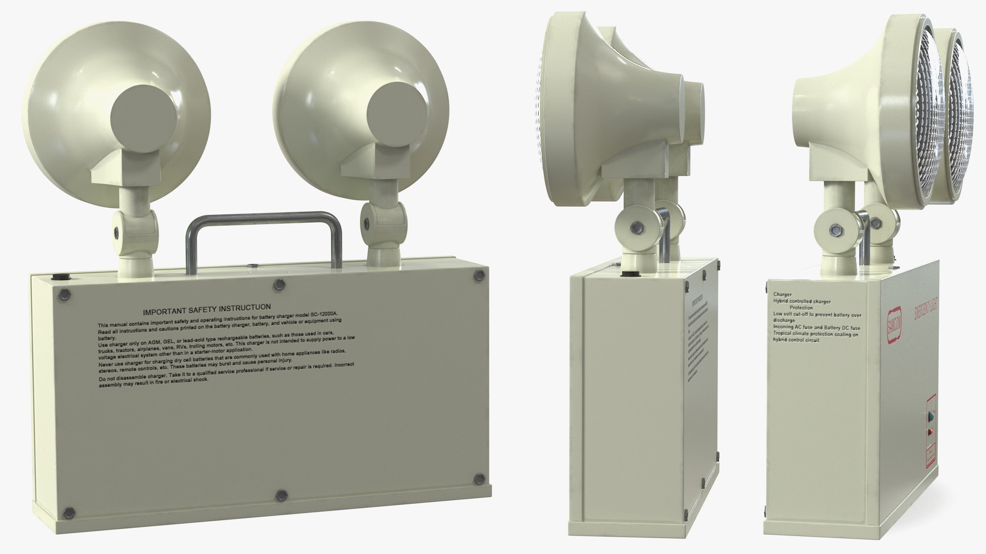 Twin Head Emergency Light SAMCOM ETL210 3D model