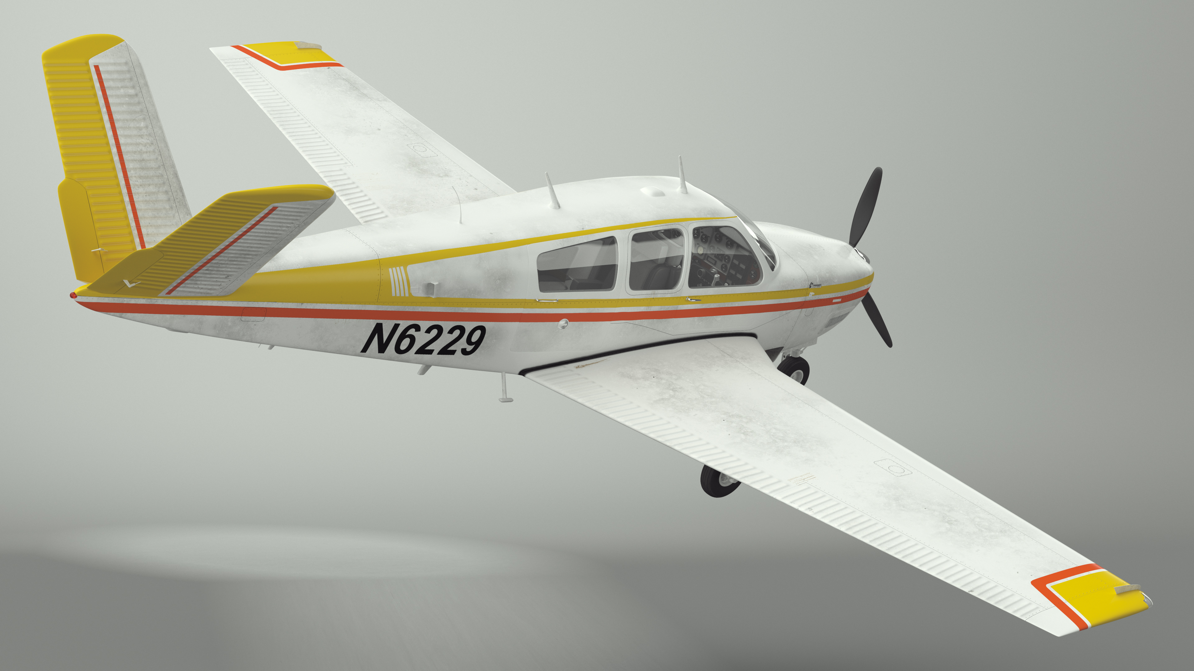 Single Engine Private Aircraft Beechcraft Bonanza S35 Rigged for Maya 3D model