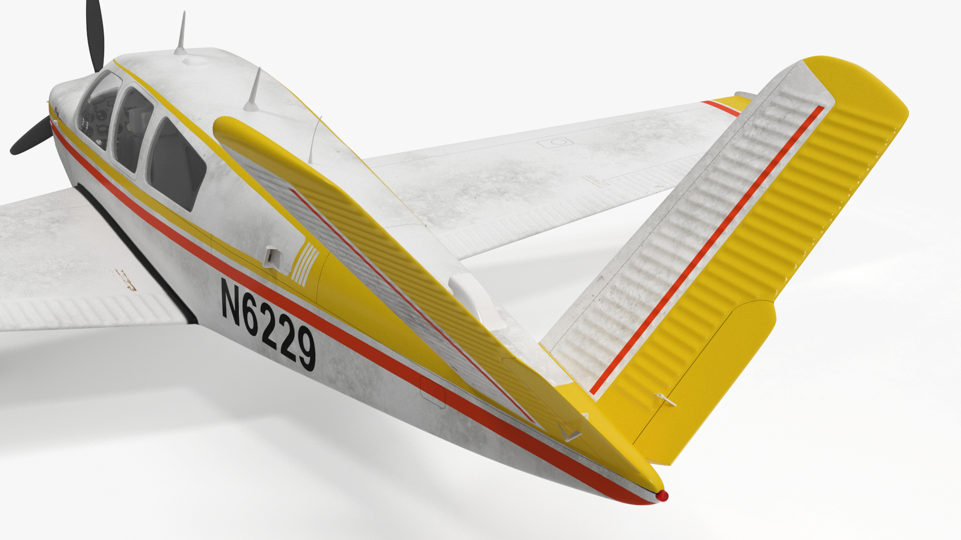 Single Engine Private Aircraft Beechcraft Bonanza S35 Rigged for Maya 3D model