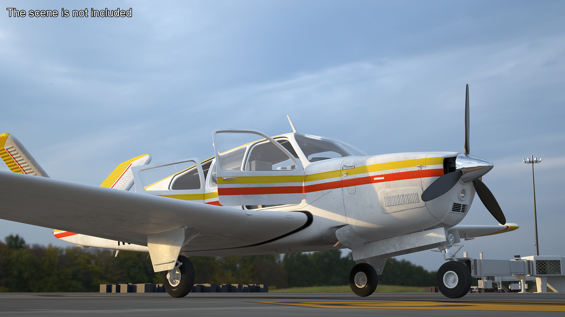 Single Engine Private Aircraft Beechcraft Bonanza S35 Rigged for Maya 3D model