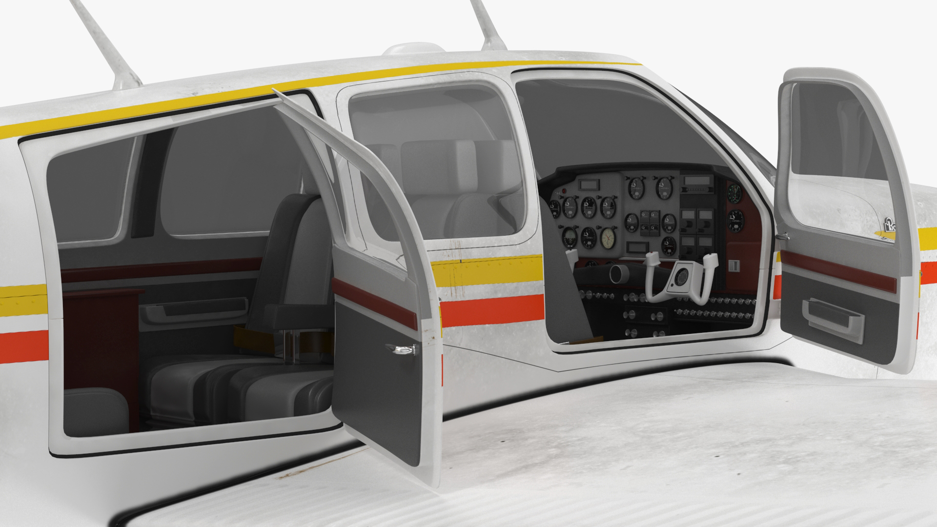 Single Engine Private Aircraft Beechcraft Bonanza S35 Rigged for Maya 3D model