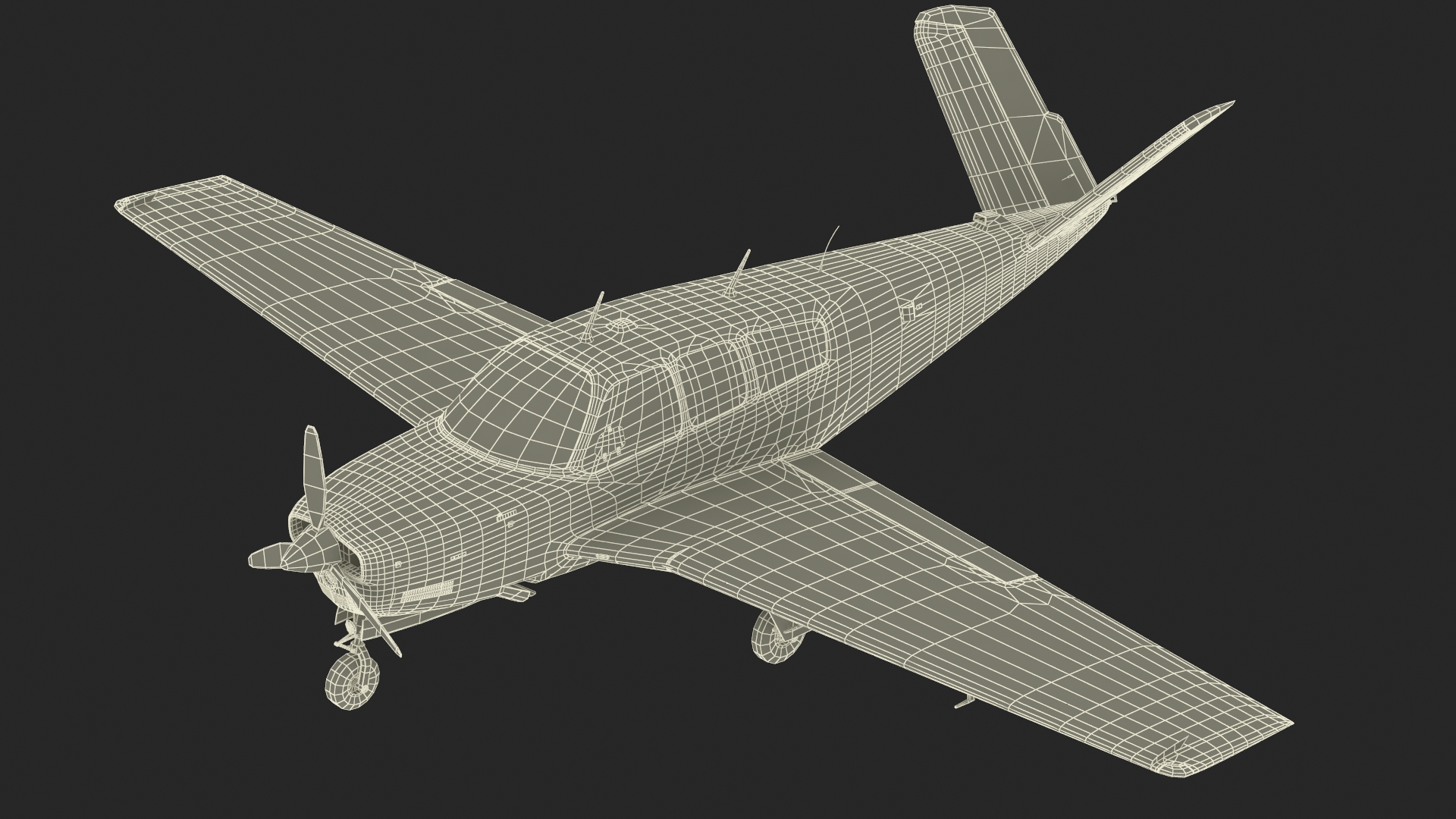 Single Engine Private Aircraft Beechcraft Bonanza S35 Rigged for Maya 3D model