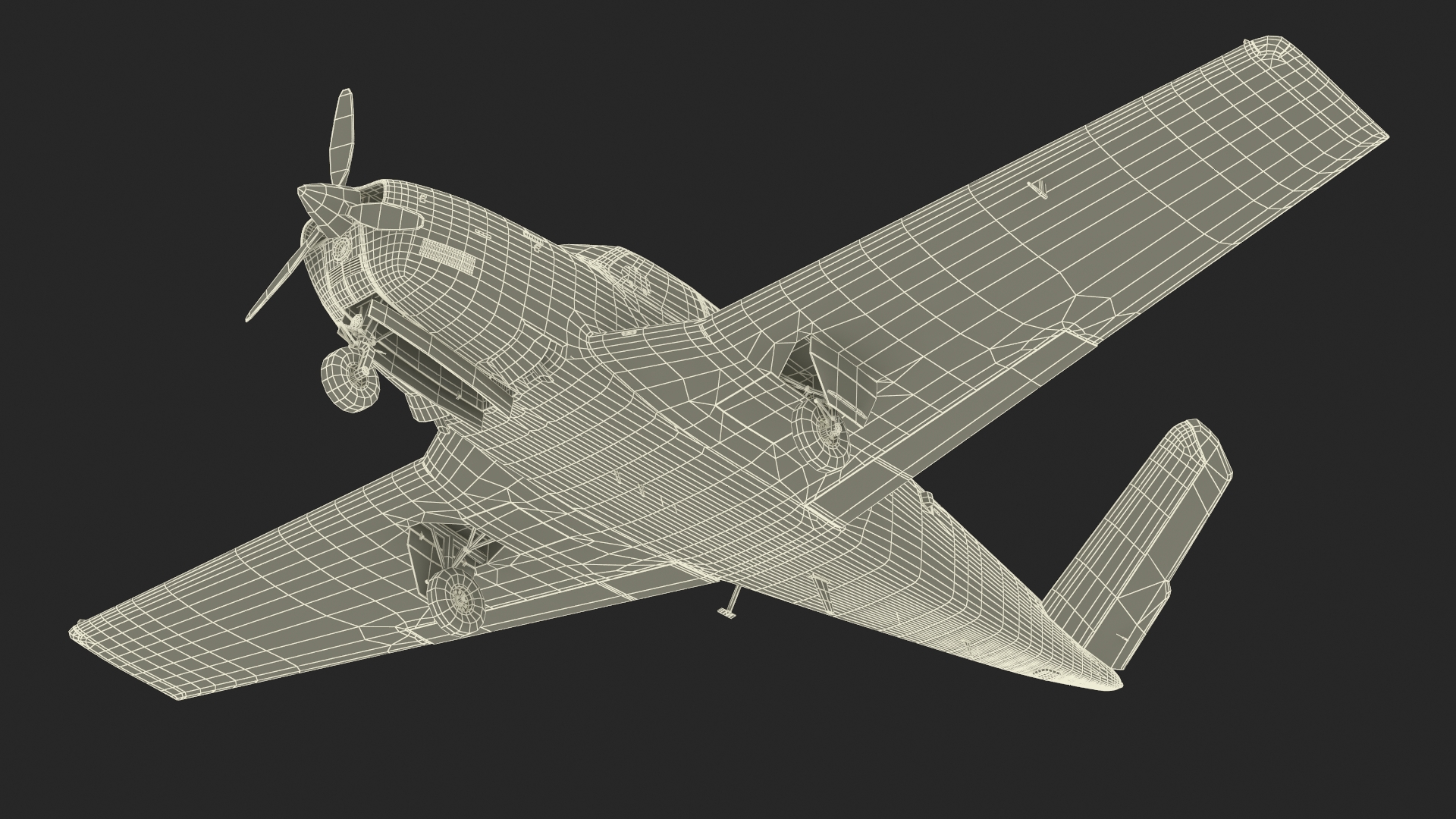 Single Engine Private Aircraft Beechcraft Bonanza S35 Rigged for Maya 3D model