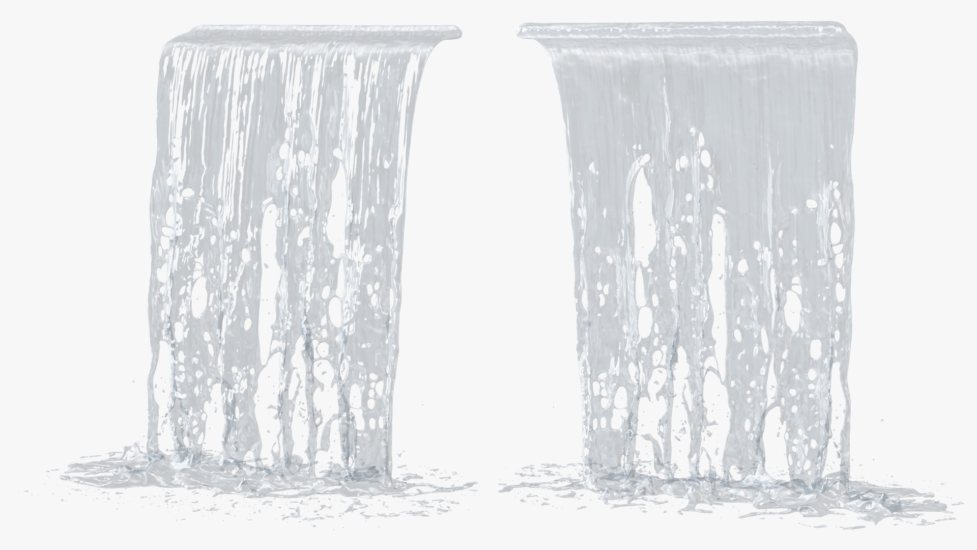 3D Large Falling Water Stream