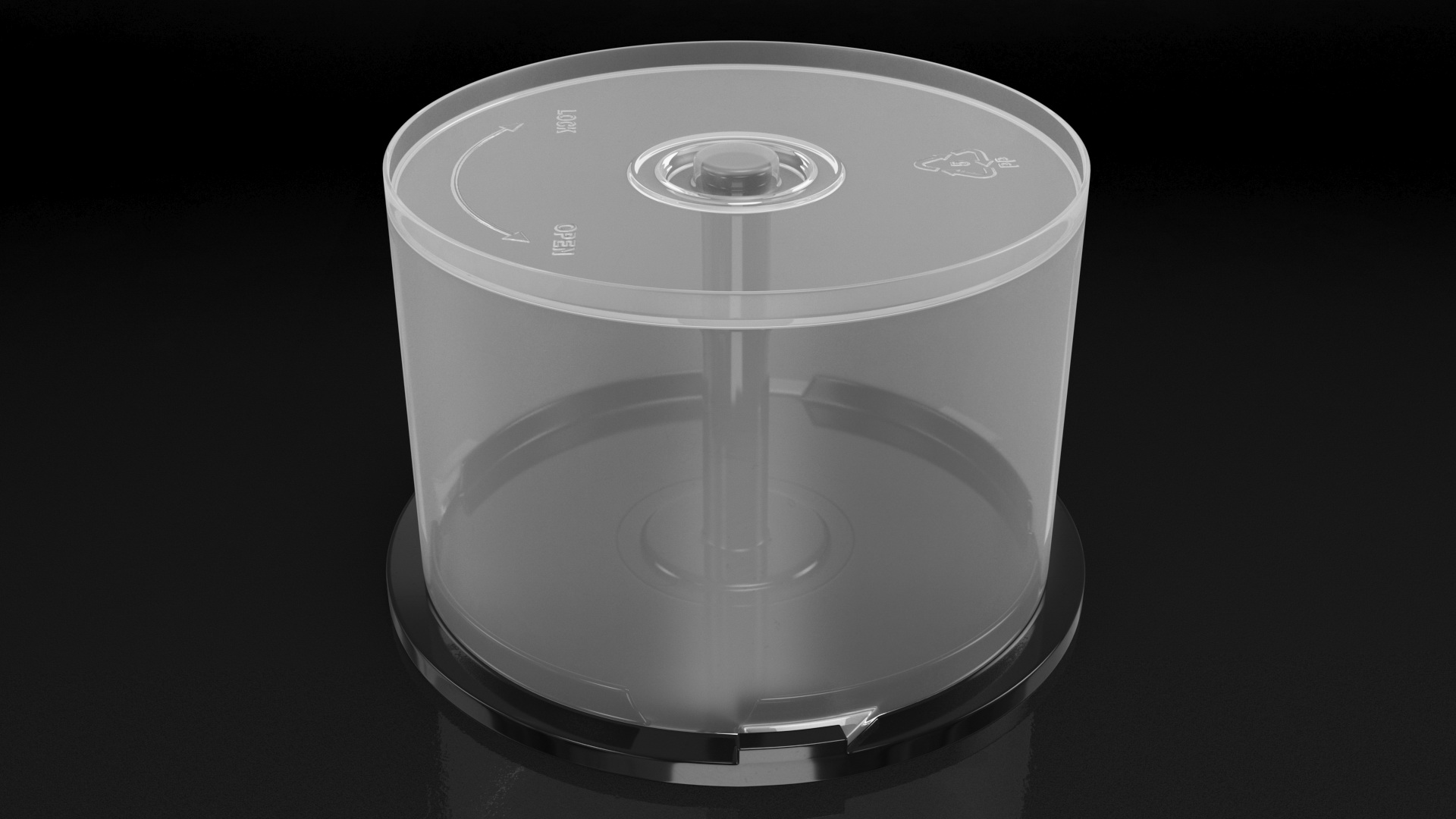 Empty CD DVD Spindle Cake Box for 50 Discs 3D