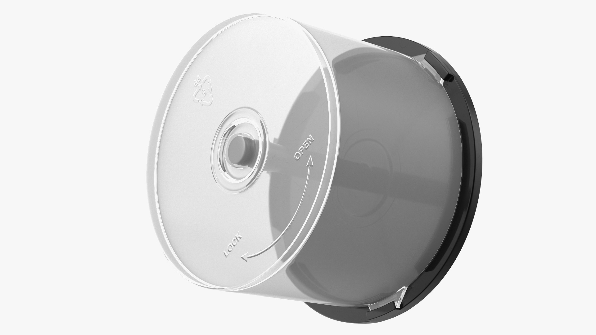 Empty CD DVD Spindle Cake Box for 50 Discs 3D