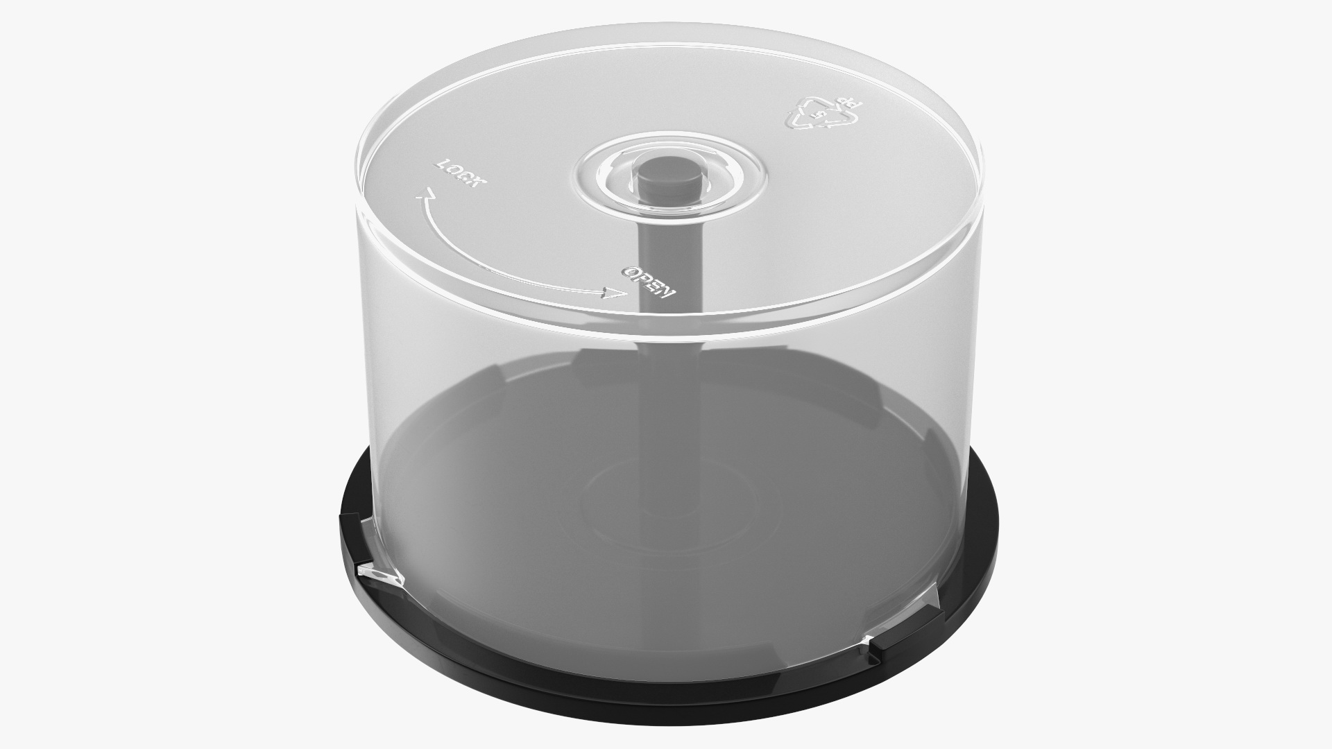 Empty CD DVD Spindle Cake Box for 50 Discs 3D