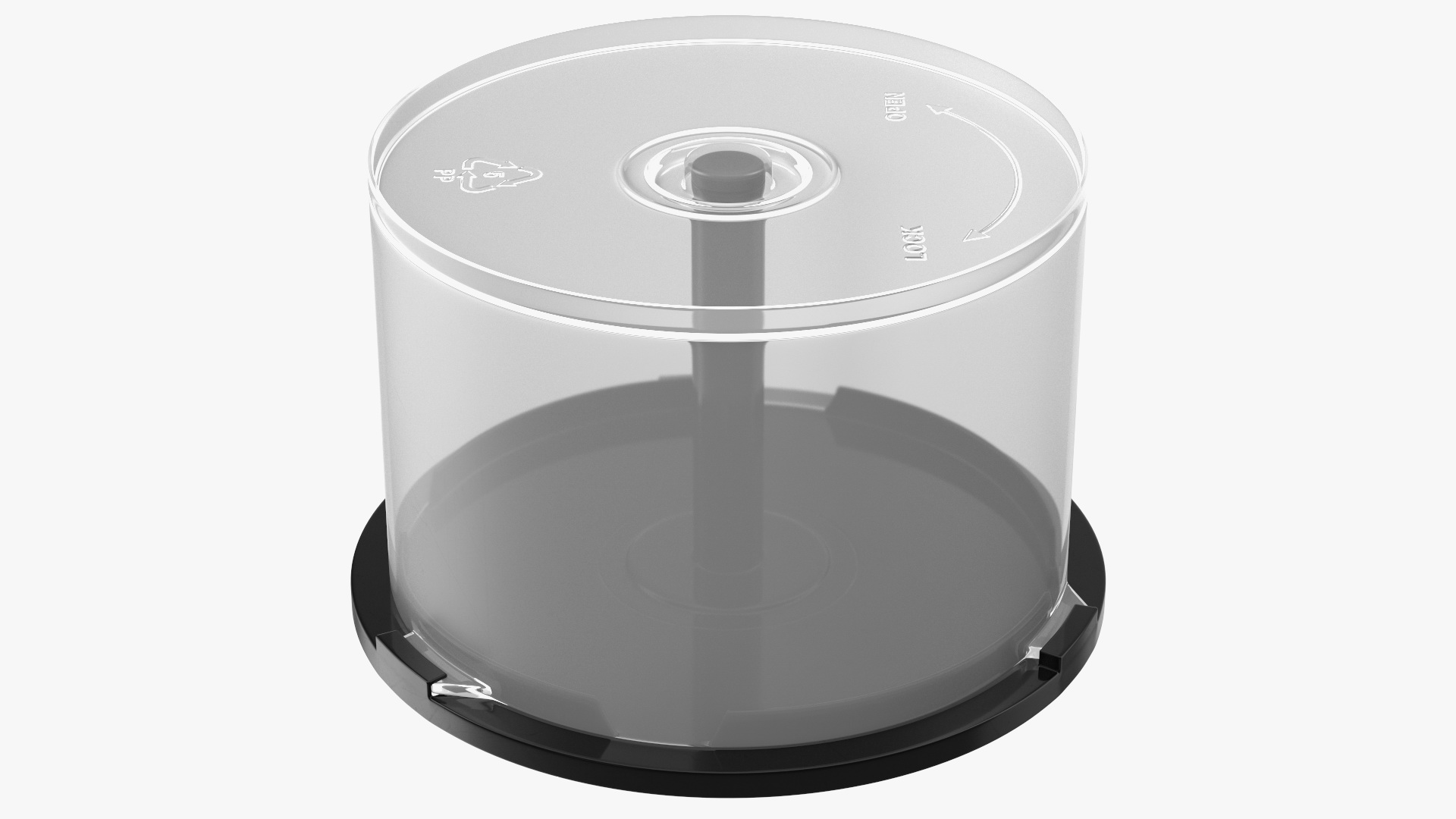 Empty CD DVD Spindle Cake Box for 50 Discs 3D