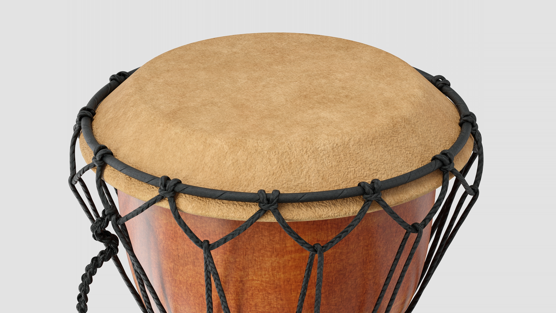 3D Ornate African Djembe Drum