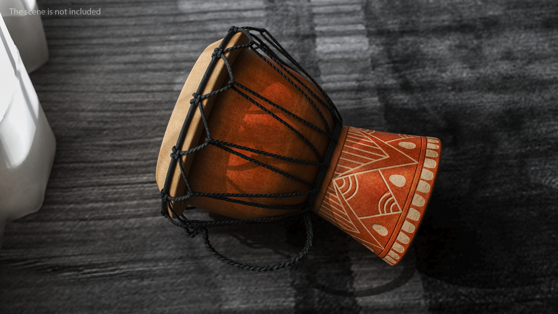 3D Ornate African Djembe Drum