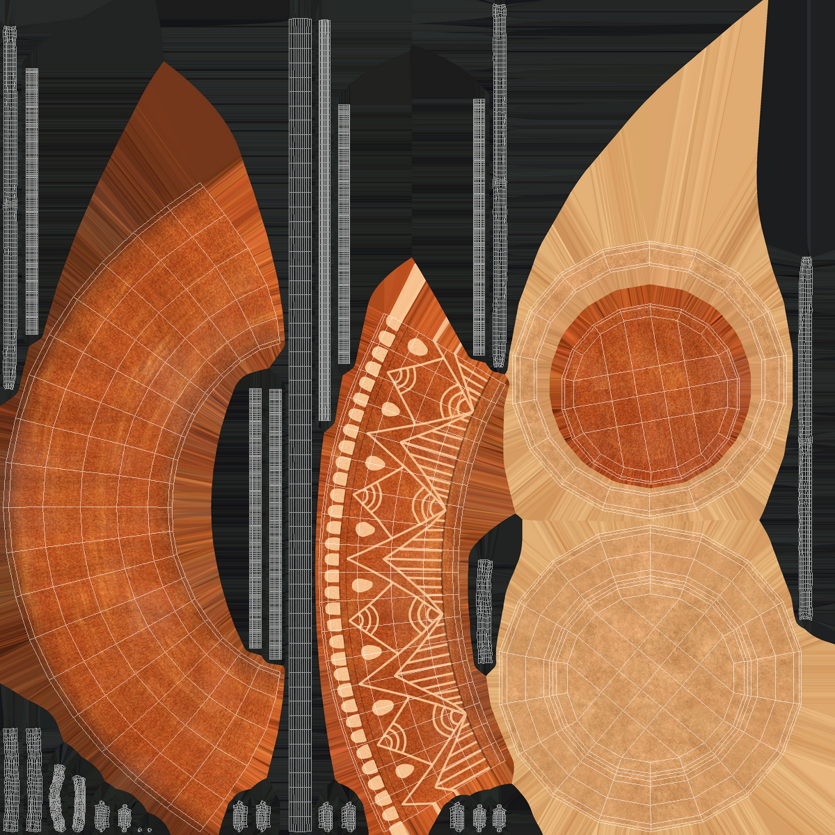 3D Ornate African Djembe Drum