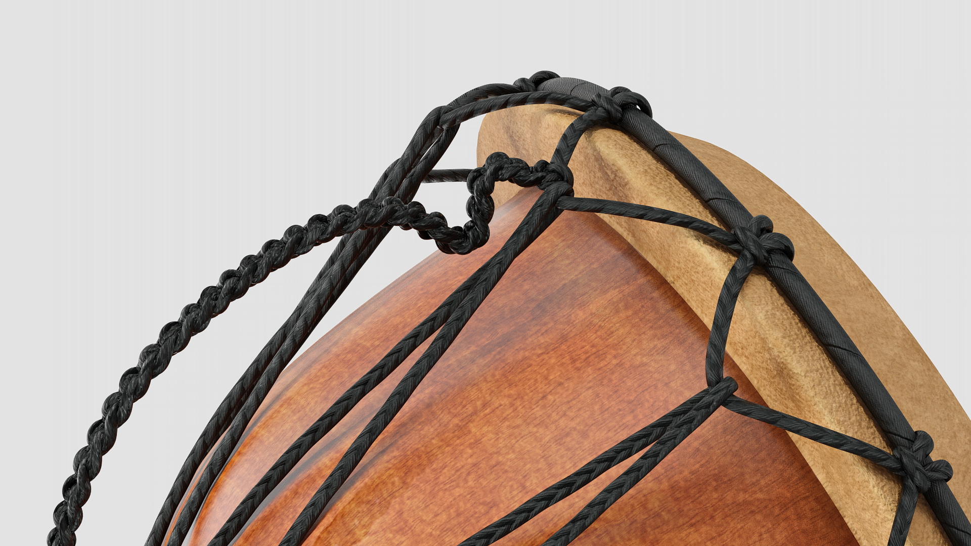 3D Ornate African Djembe Drum