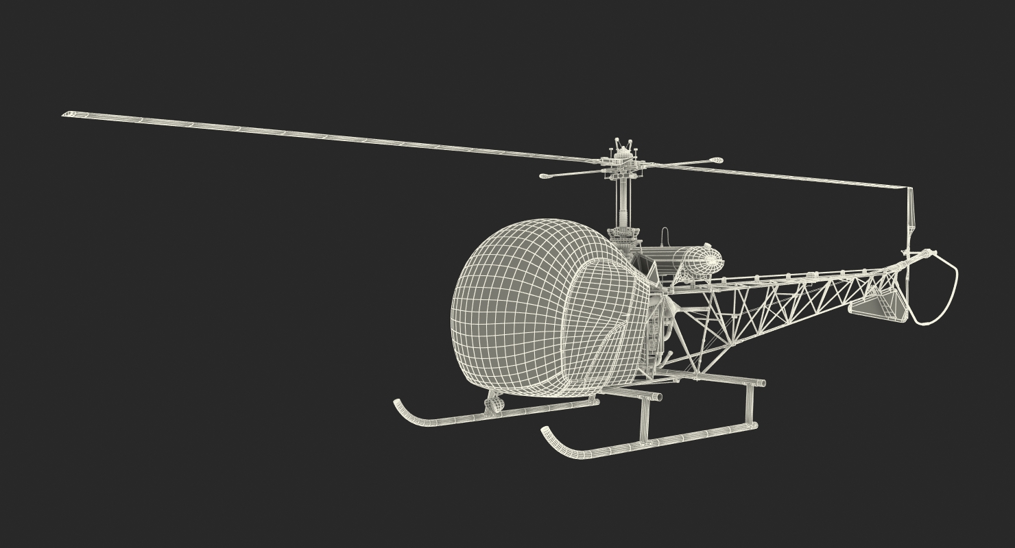Light Helicopter Bell 47 3D model