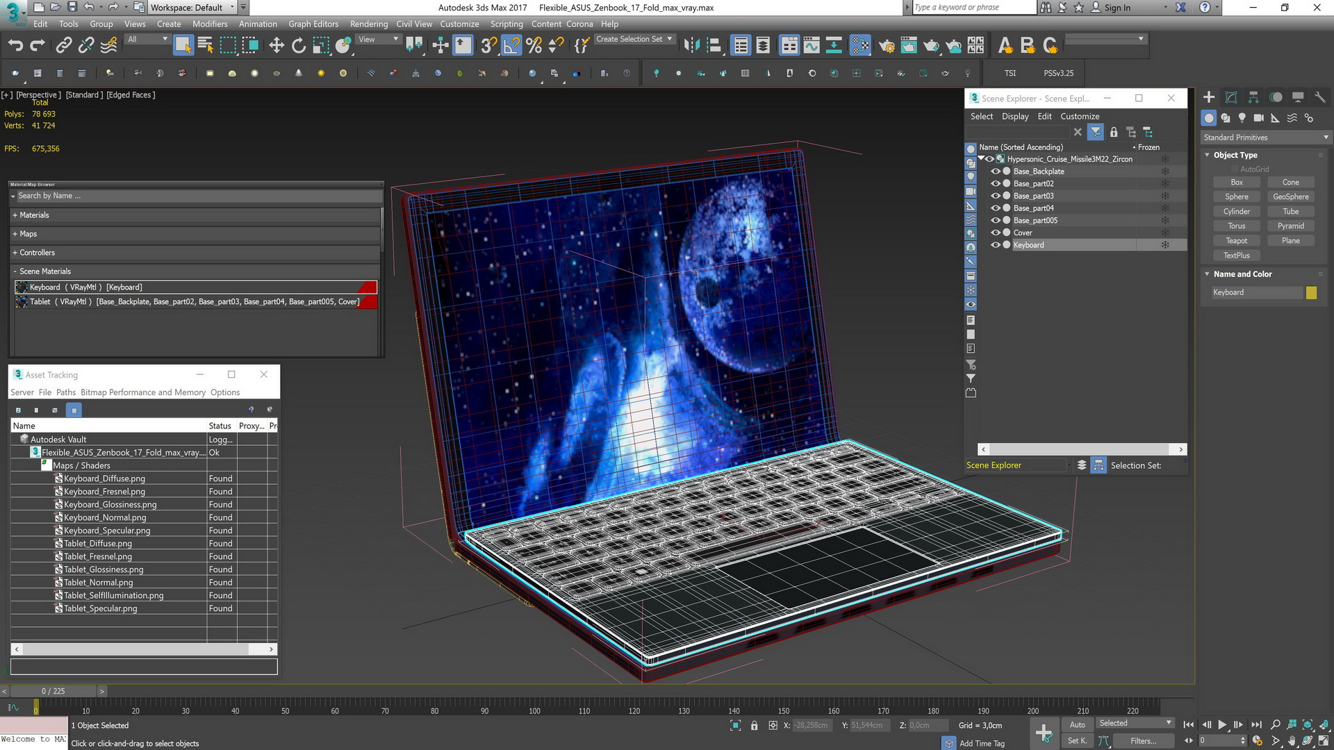 3D Flexible ASUS Zenbook 17 Fold Rigged