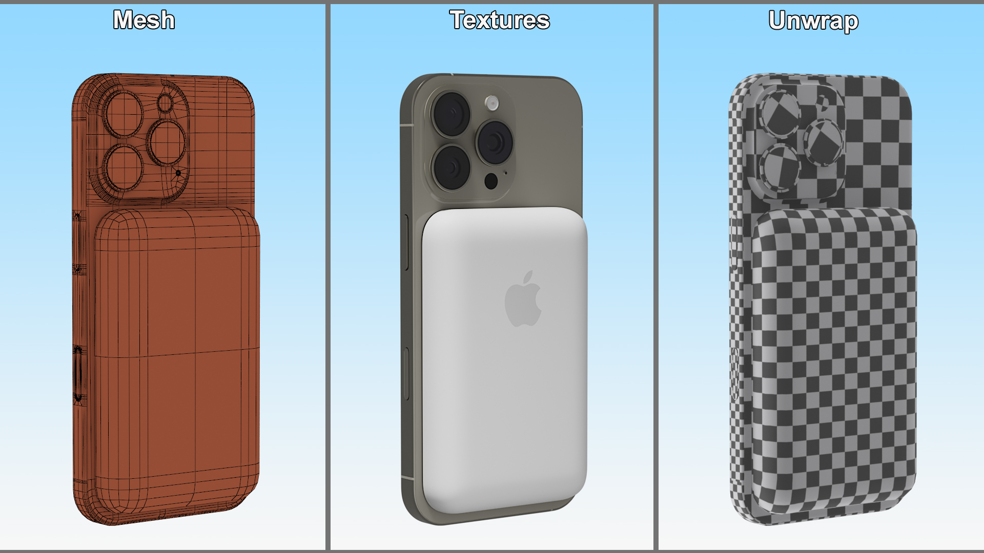 3D IPhone 16 Pro and MagSafe Battery Pack model