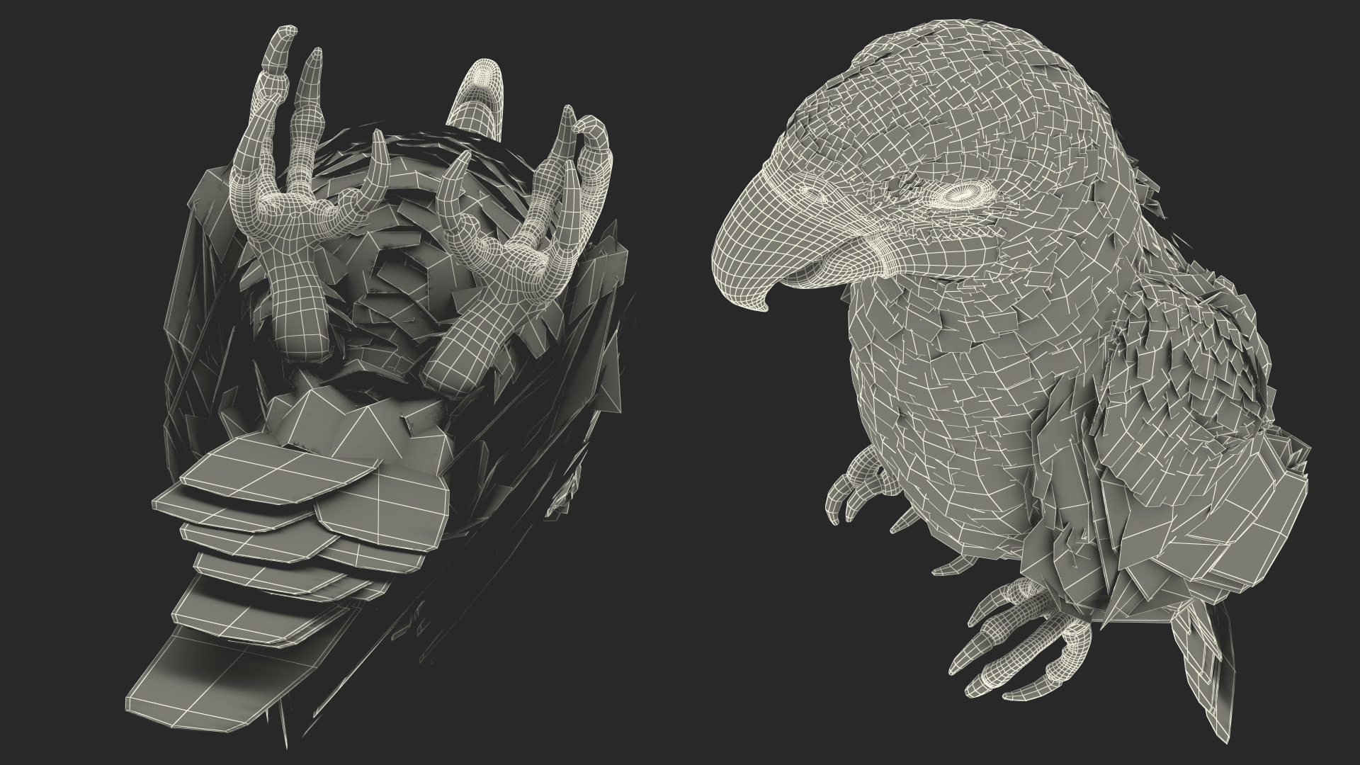 Red and Green Macaw Parrot Sitting Pose 3D model
