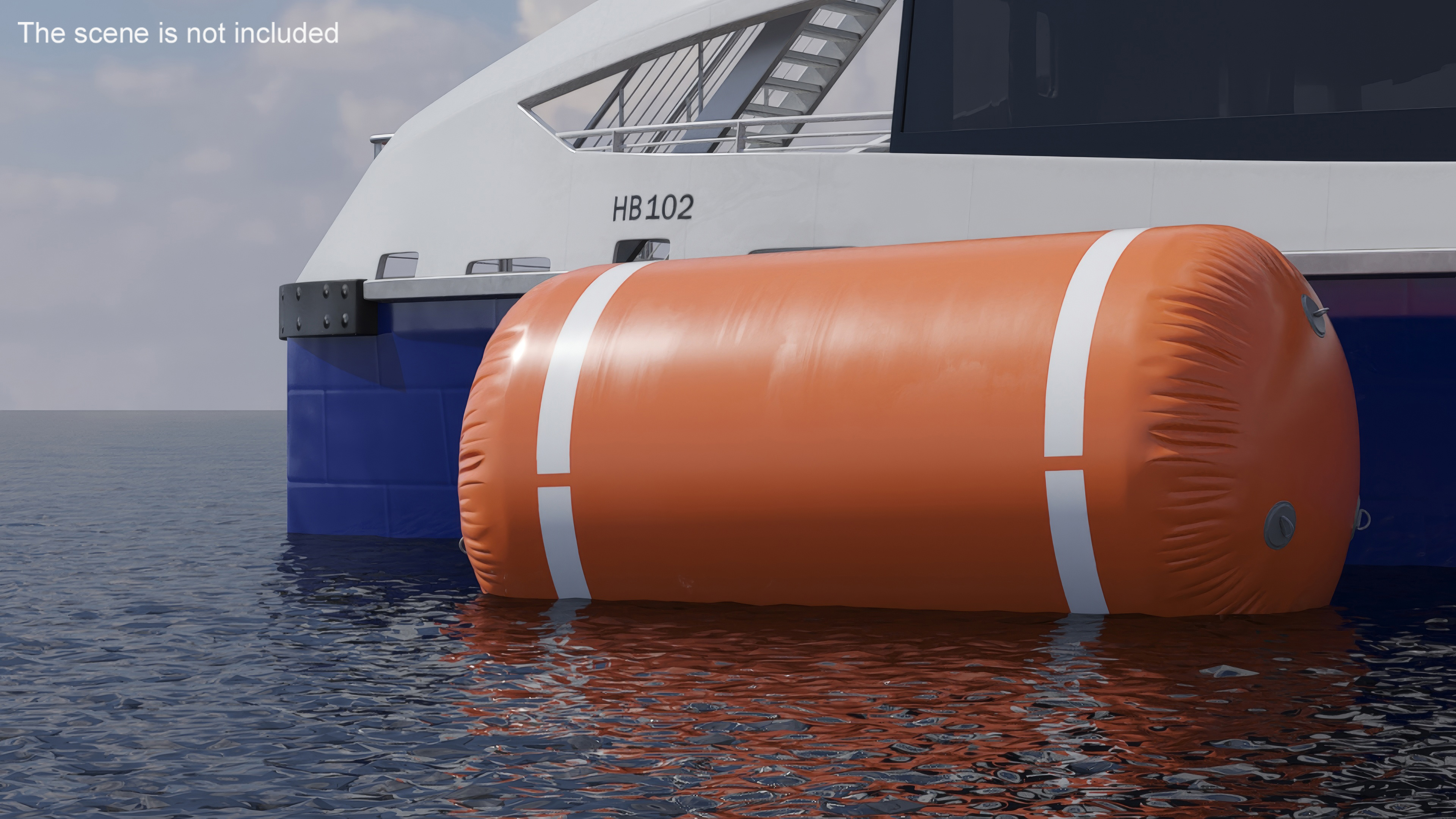 Floating Inflatable Marker Buoy for Water Sport Orange Line 3D model