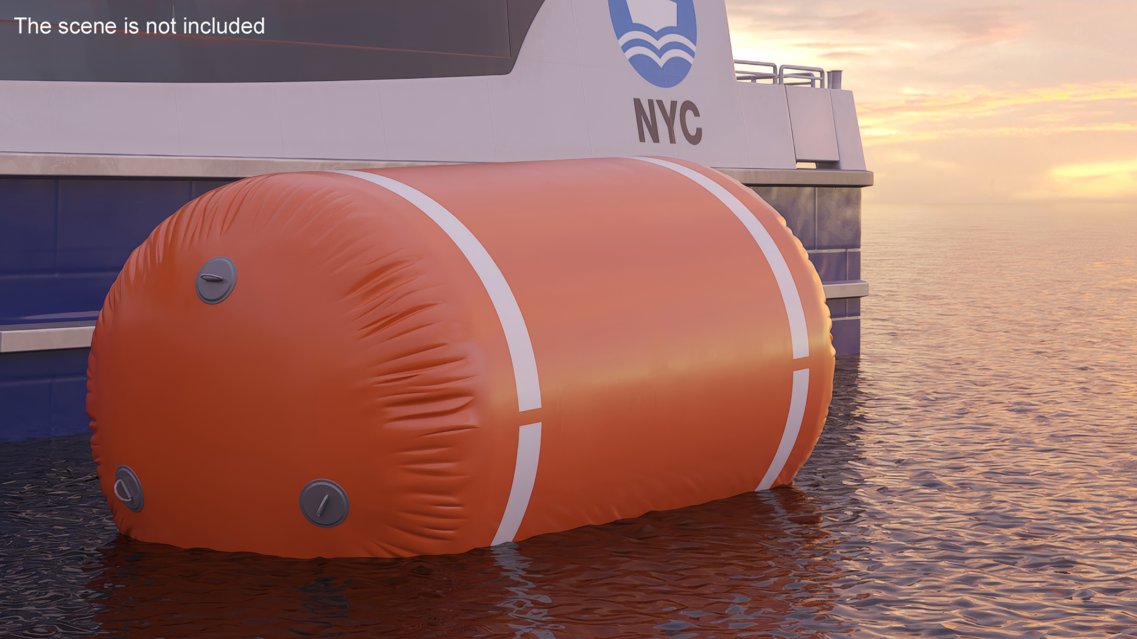 Floating Inflatable Marker Buoy for Water Sport Orange Line 3D model