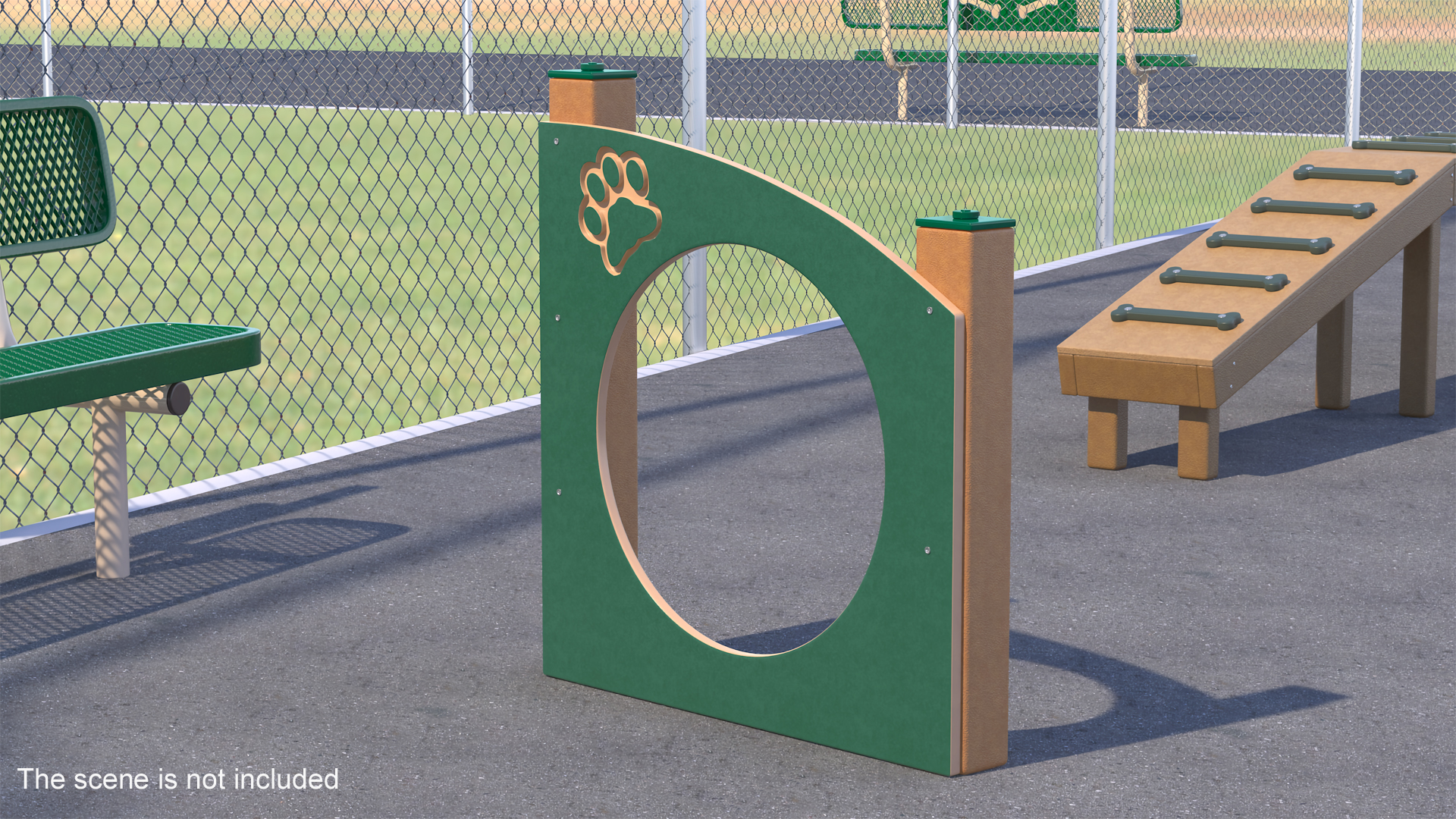 3D Dog Training Park Ring Standing