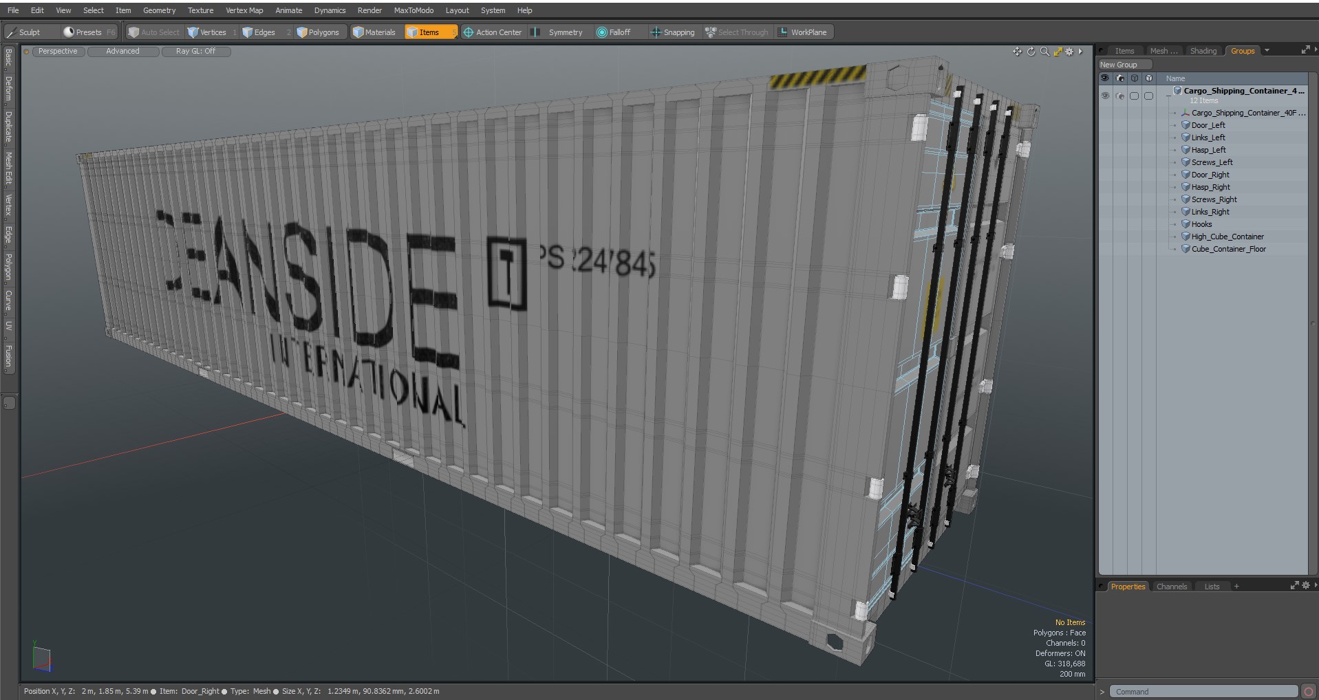 3D model Cargo Shipping Container 40FT White