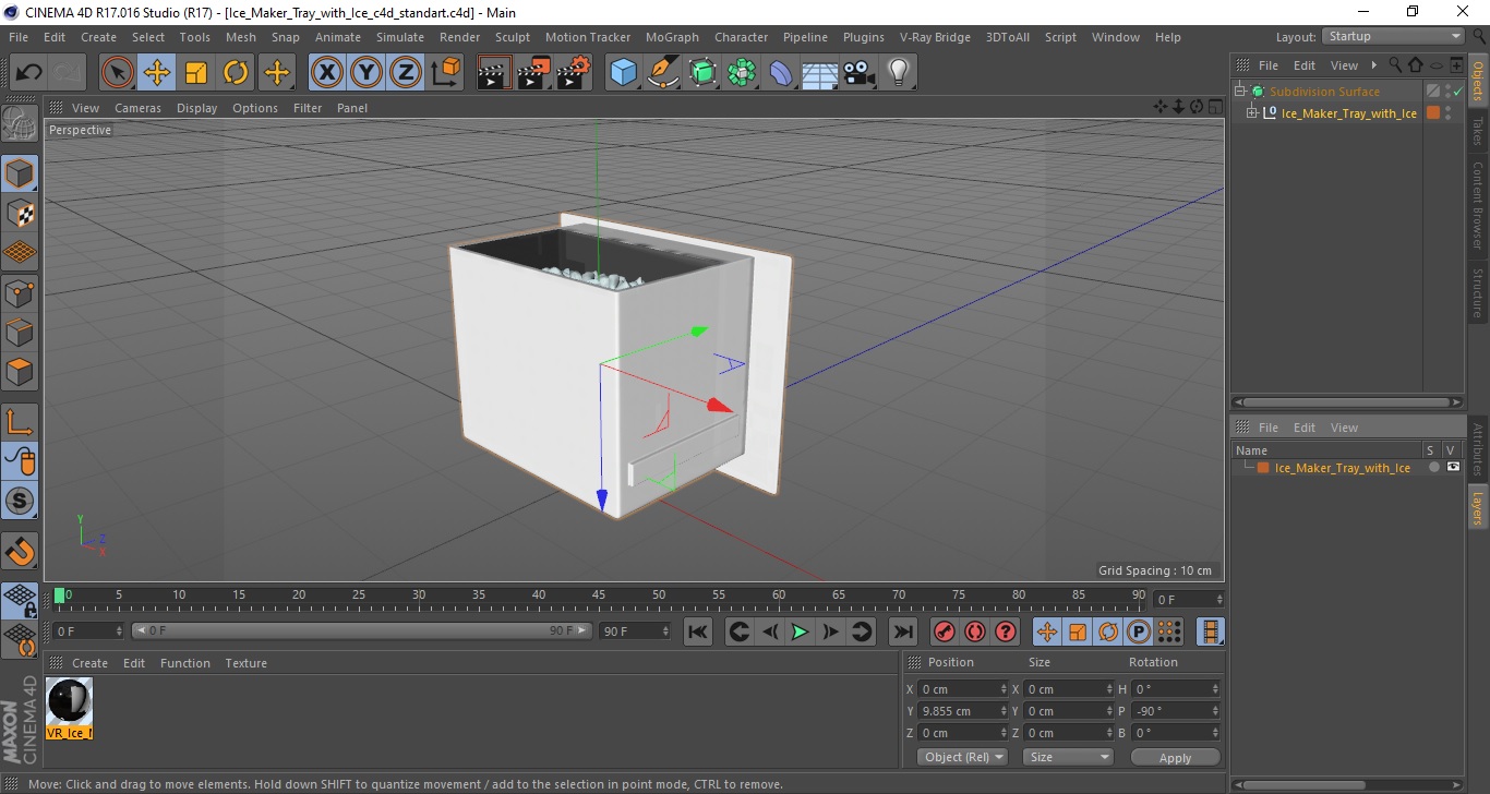 3D Ice Maker Tray with Ice model