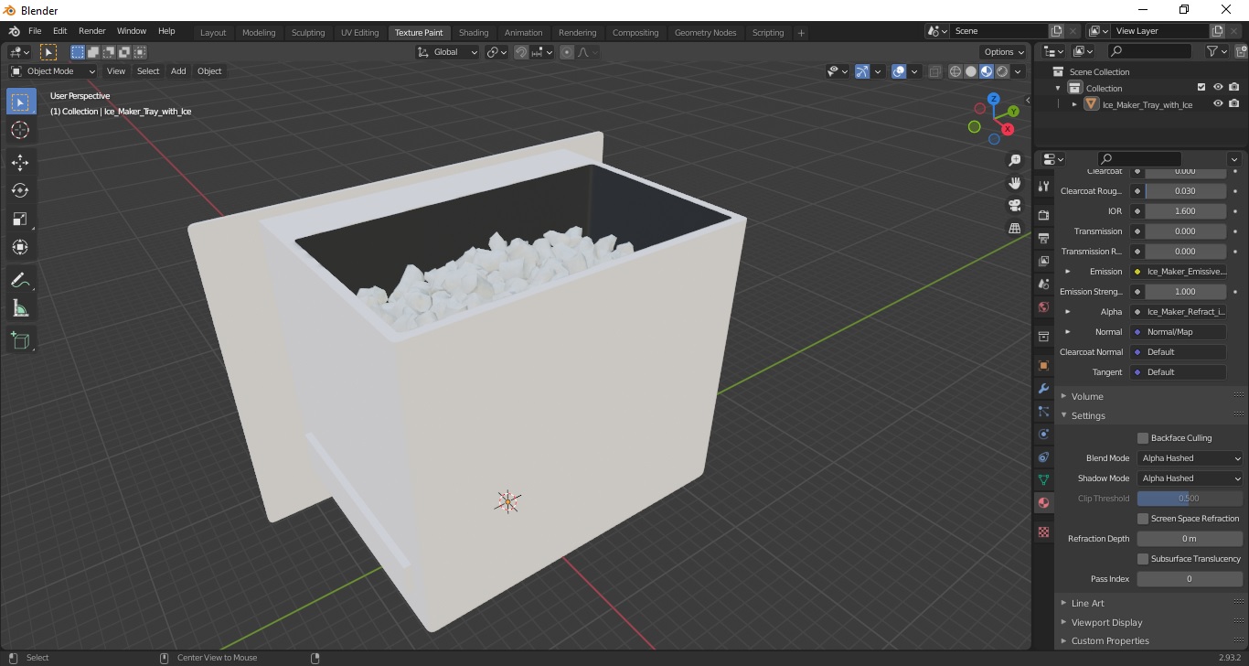 3D Ice Maker Tray with Ice model