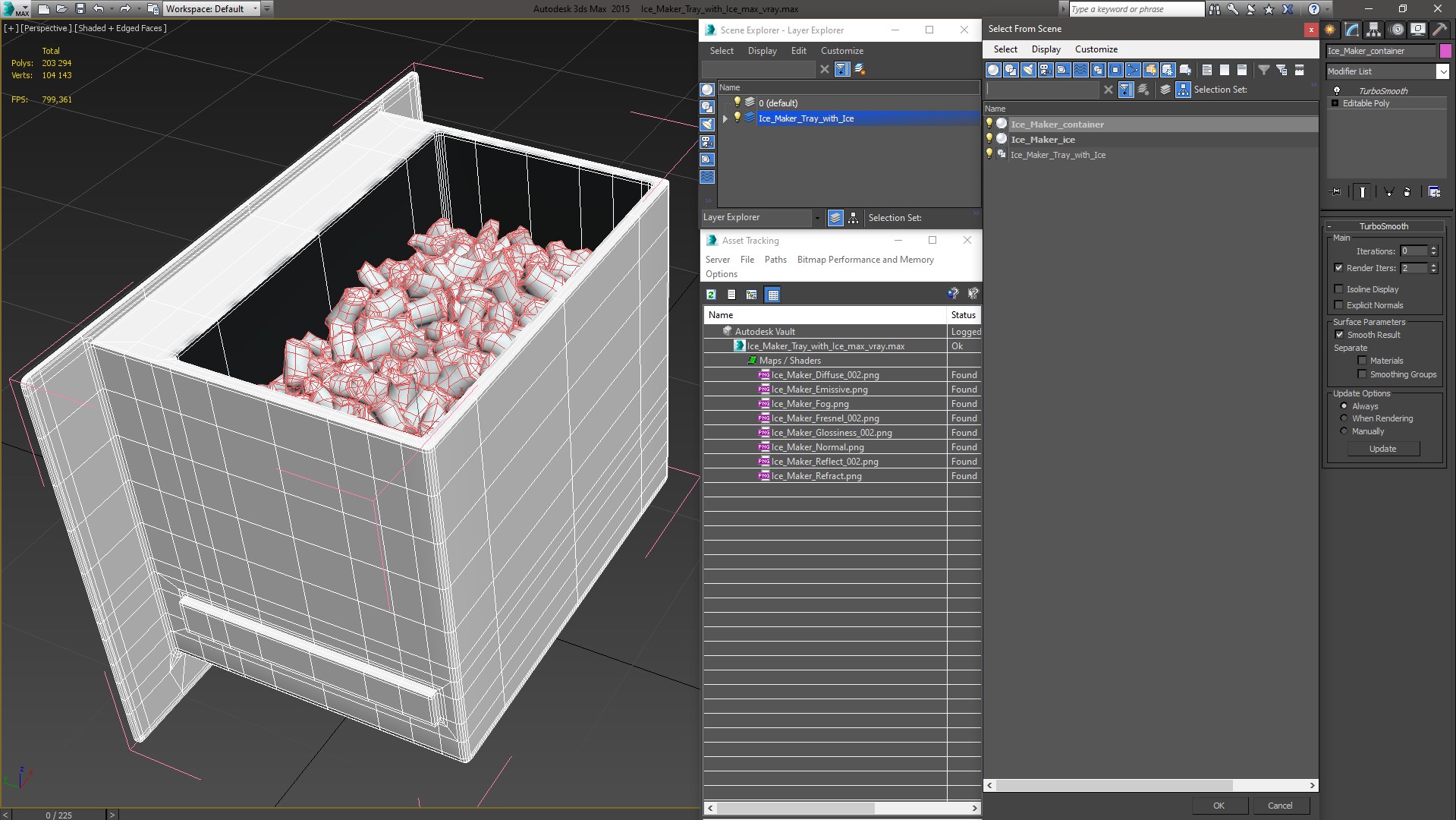 3D Ice Maker Tray with Ice model