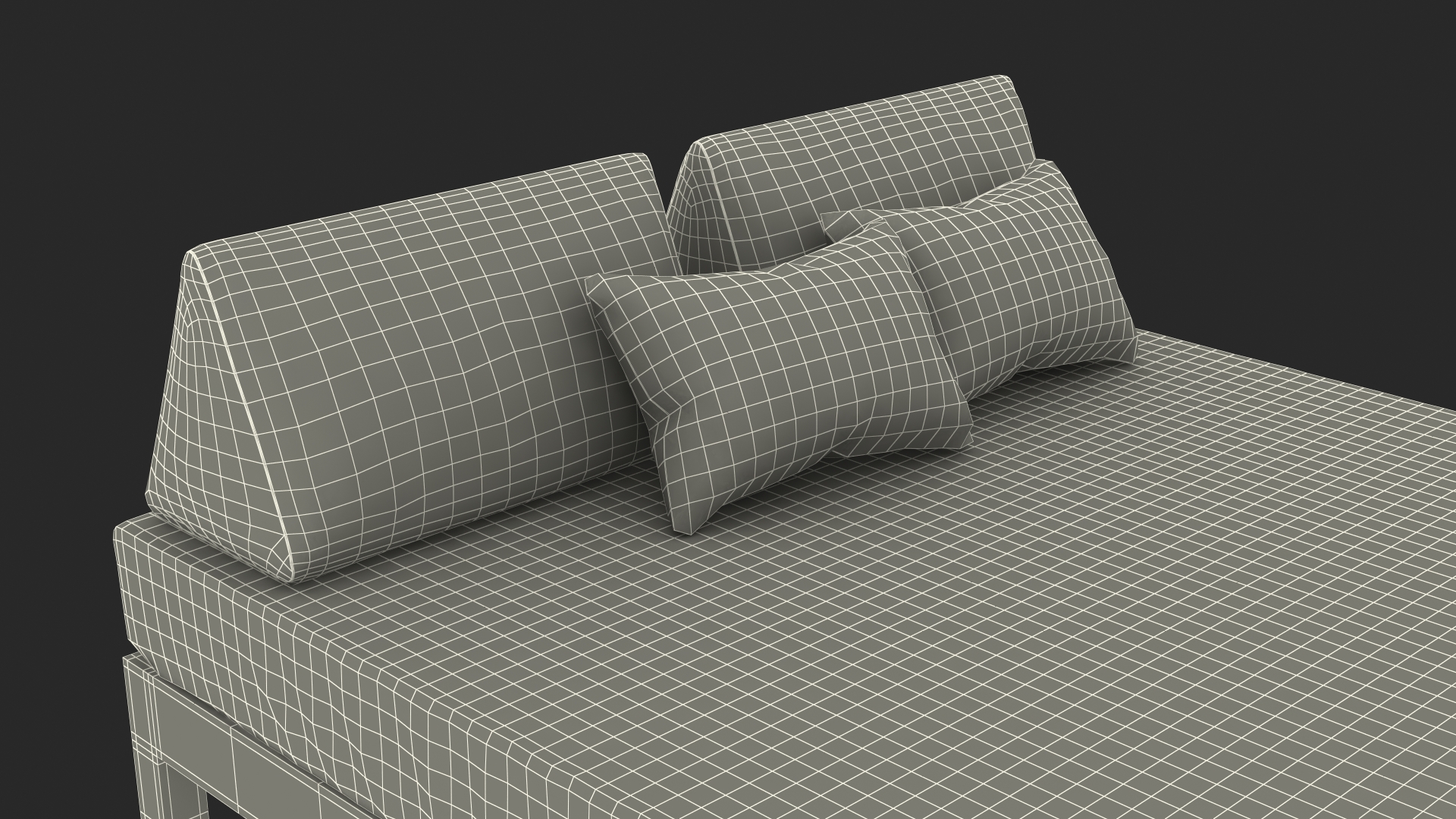 Wooden Kingsize Bed 3D model