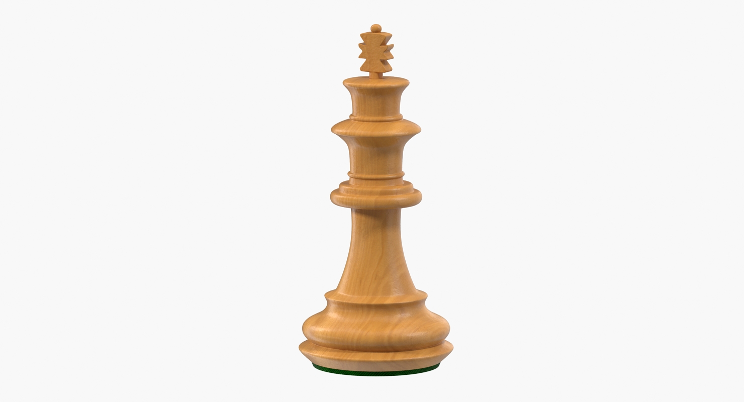 Wooden Chess King 3D