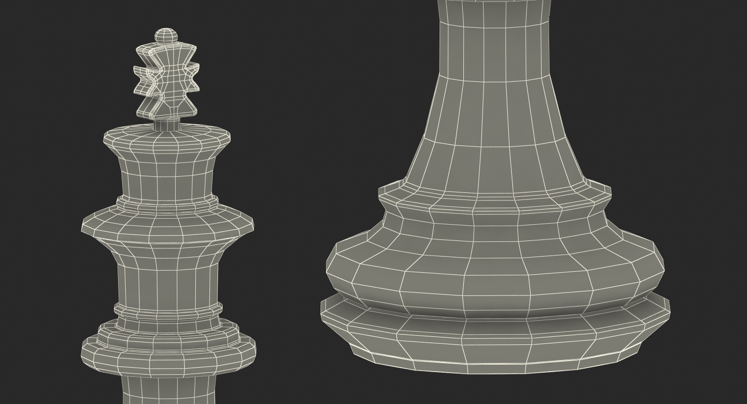 Wooden Chess King 3D