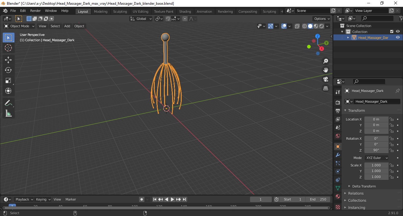 3D Head Massager Dark model