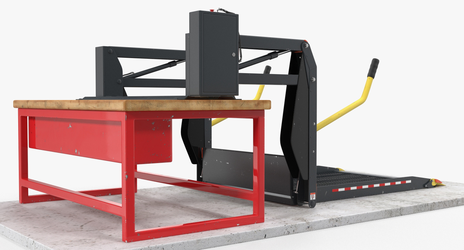 Hydraulic Wheelchair Lift Rigged 3D